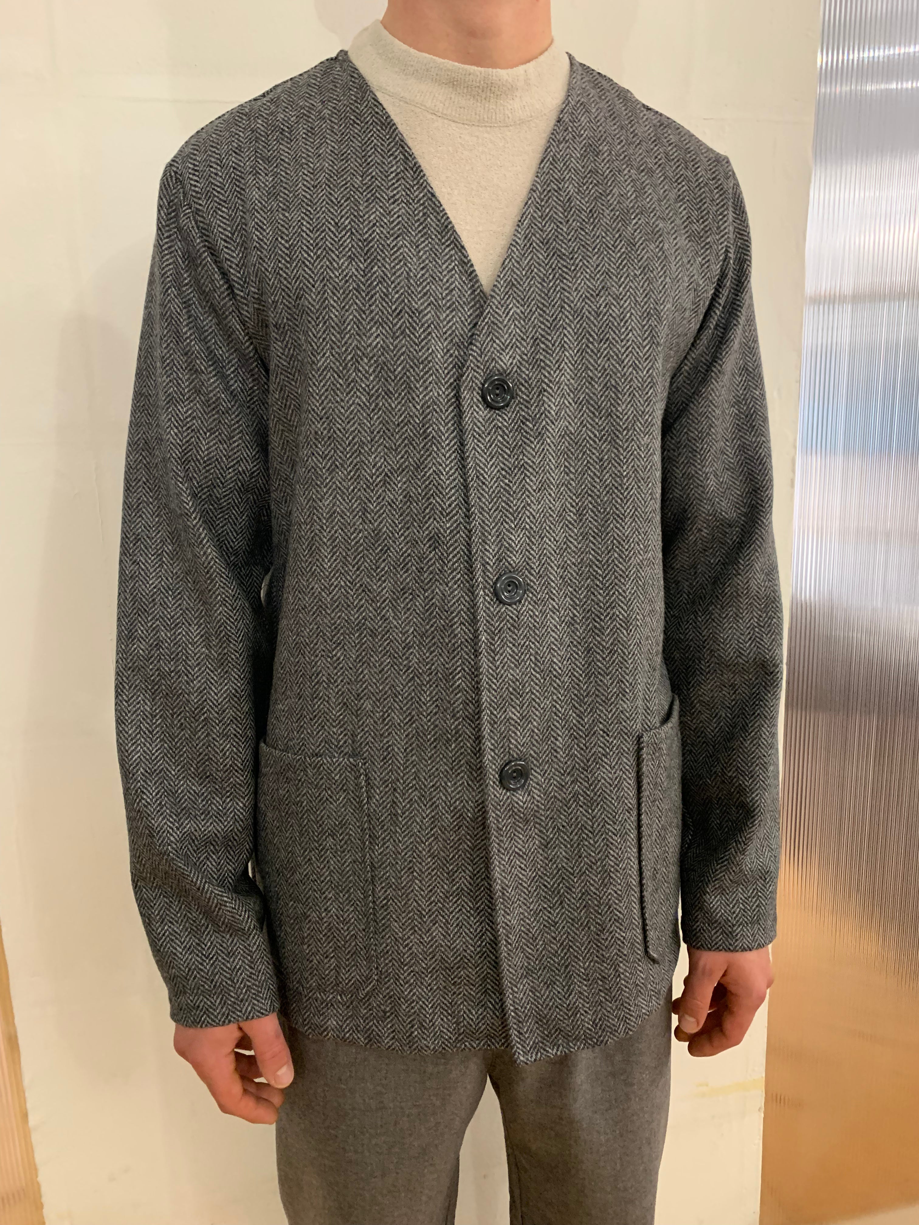 KINGSTONE - SMART JACKET - Harringbone Grey Wool