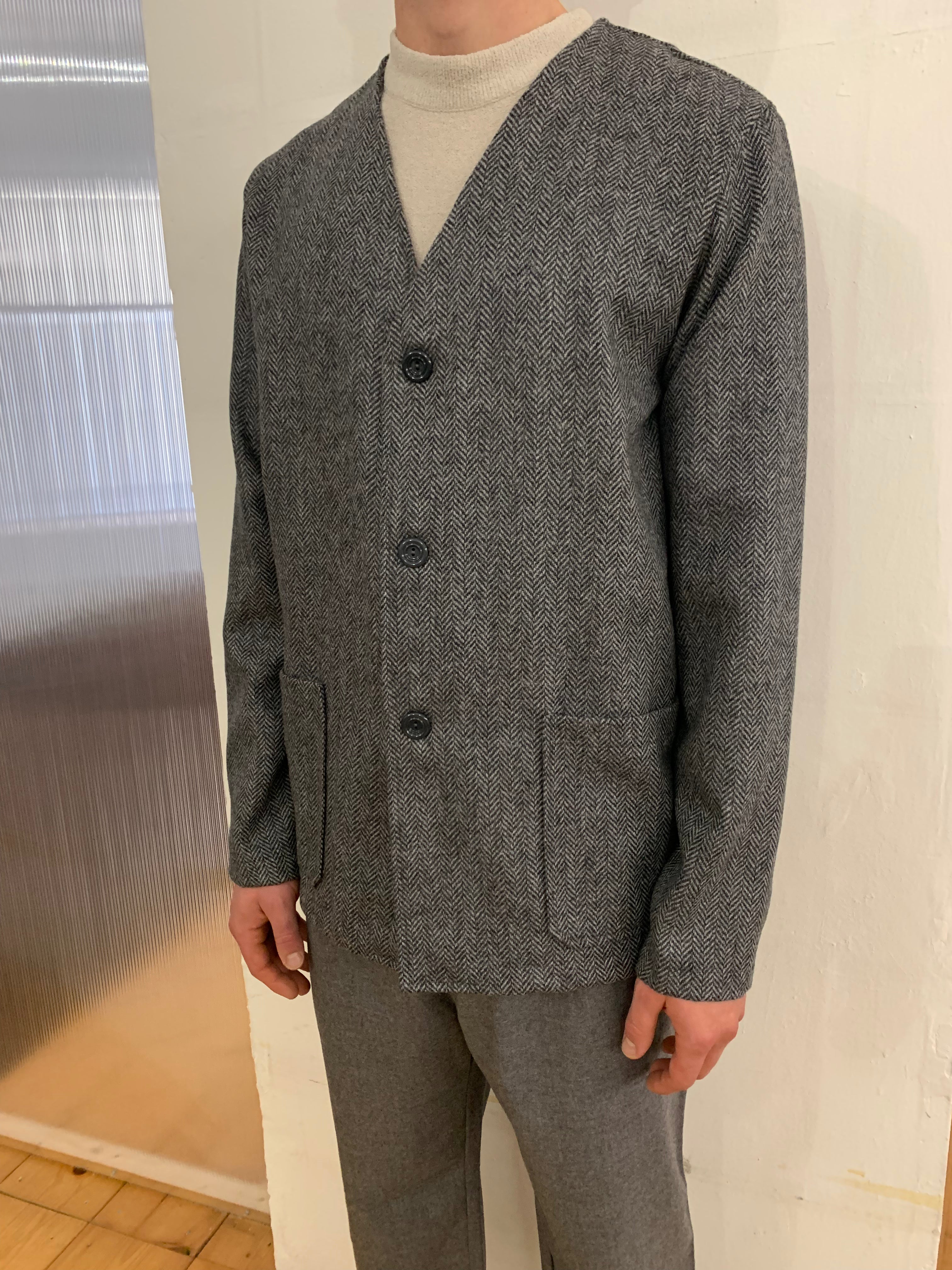 KINGSTONE - SMART JACKET - Harringbone Grey Wool