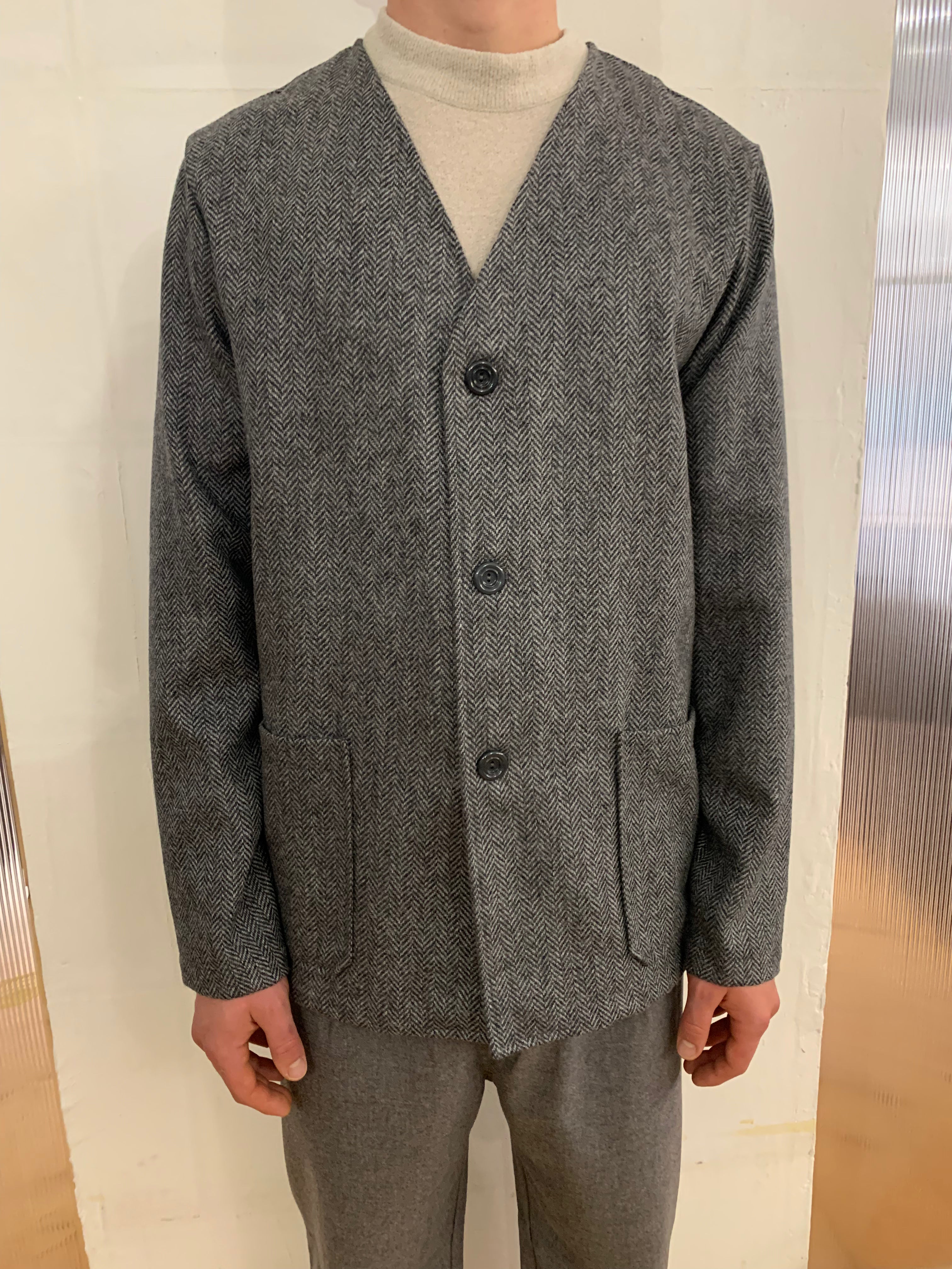 KINGSTONE - SMART JACKET - Harringbone Grey Wool