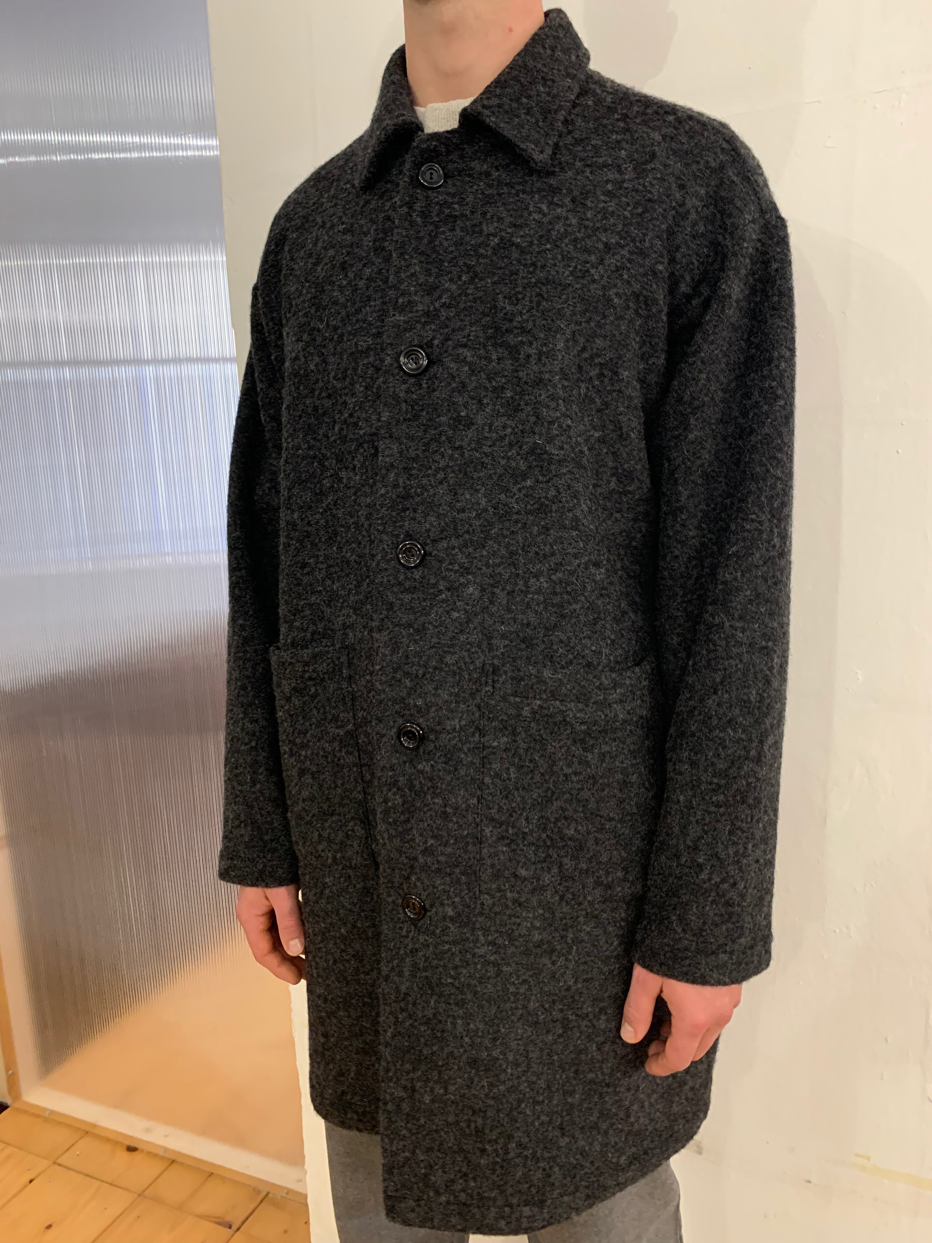 WAYNE RIBOT - NEW AIR WIDE COAT - Boiled H.Wool Dark Grey