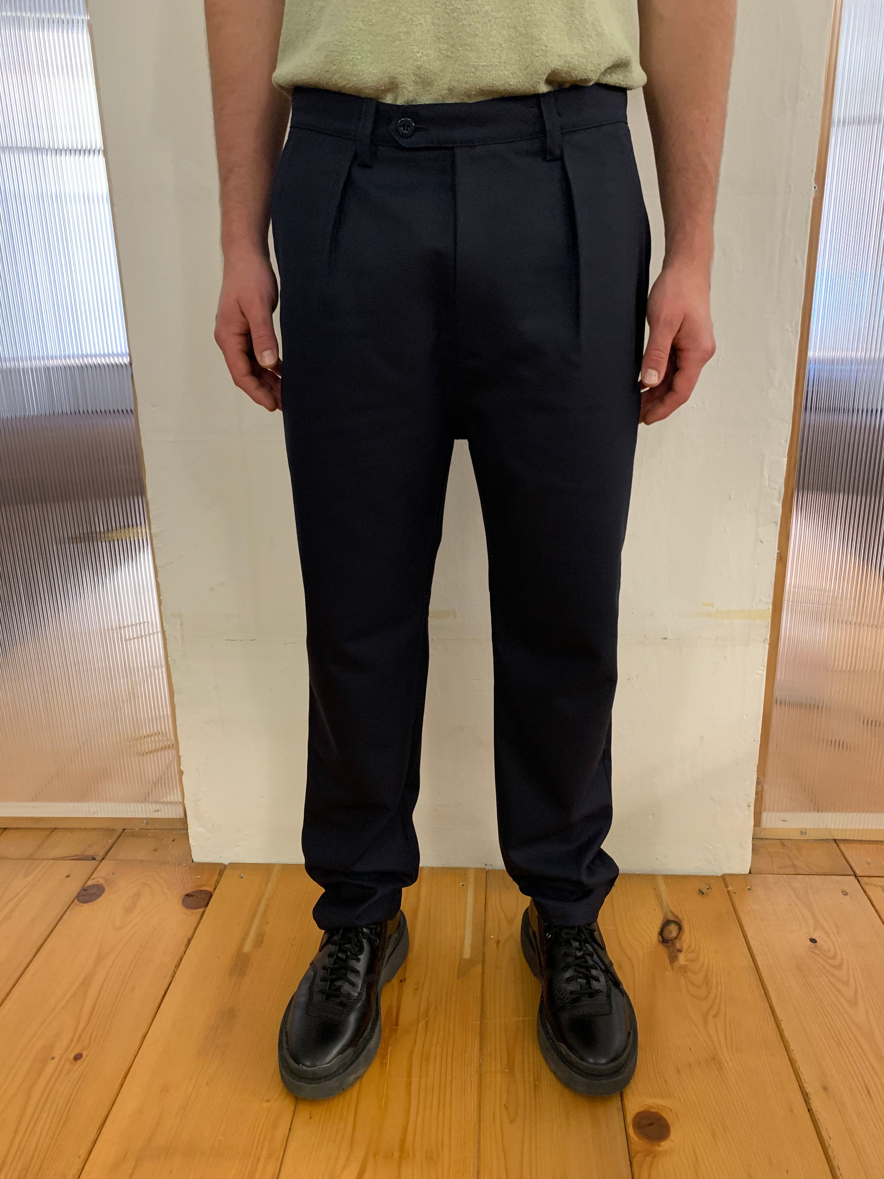 COMANCHE - CLASSIC TROUSERS - Winter Wool Navy