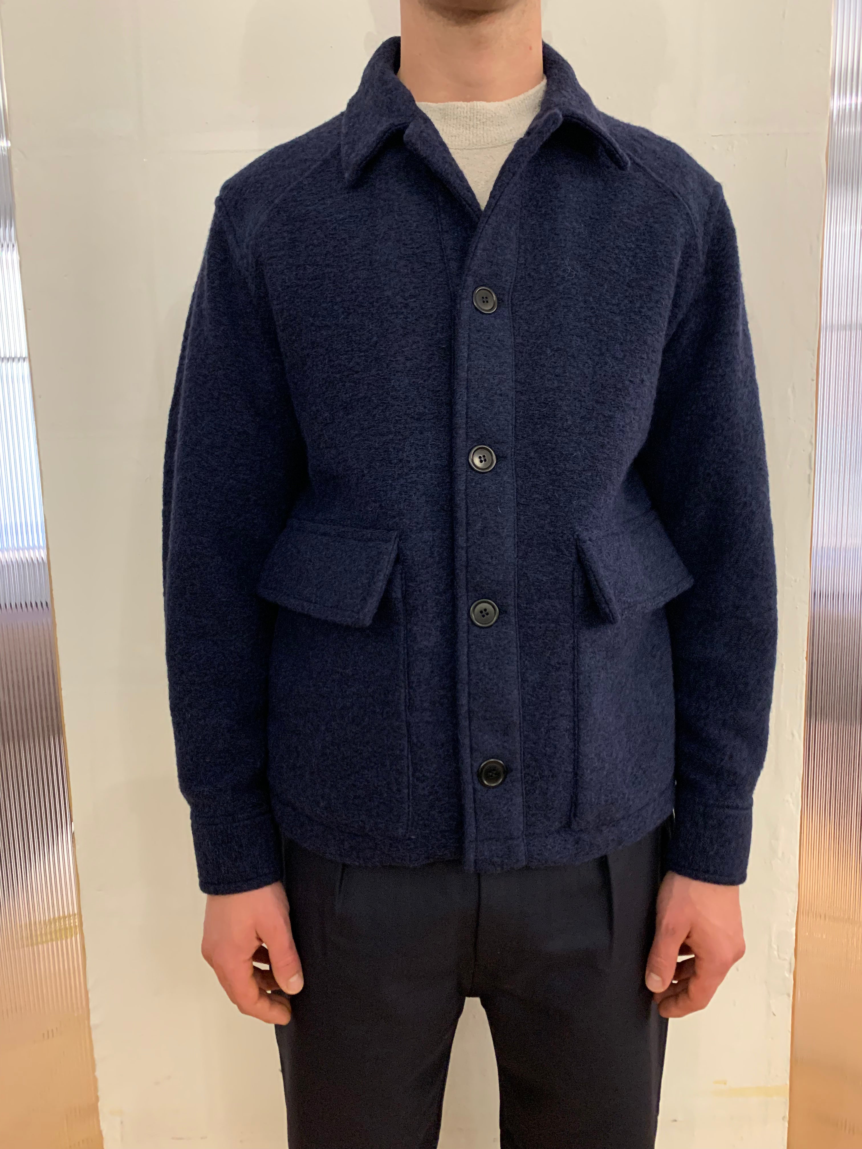 BROTHER OF BALIO - JACKET SHIRT - Boiled H.Wool Navy