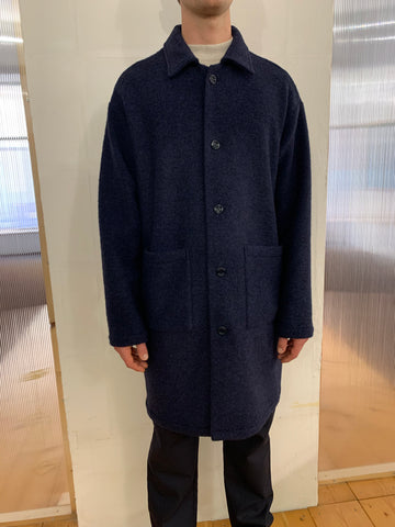 WAYNE RIBOT - NEW AIR WIDE COAT - Boiled H.Wool Navy