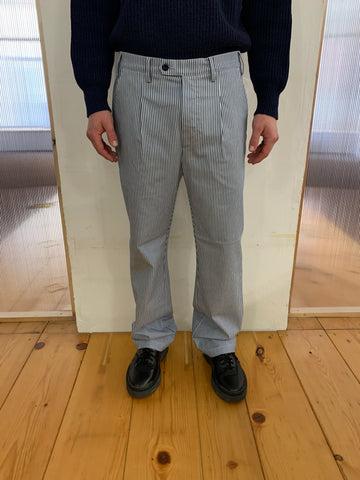 SPECTACULAR BID - AIR TROUSERS - Indaco Cotton Stripe