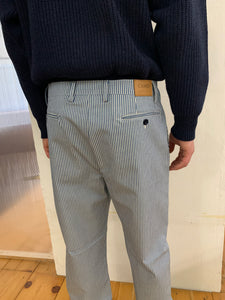 SPECTACULAR BID - AIR TROUSERS - Indaco Cotton Stripe