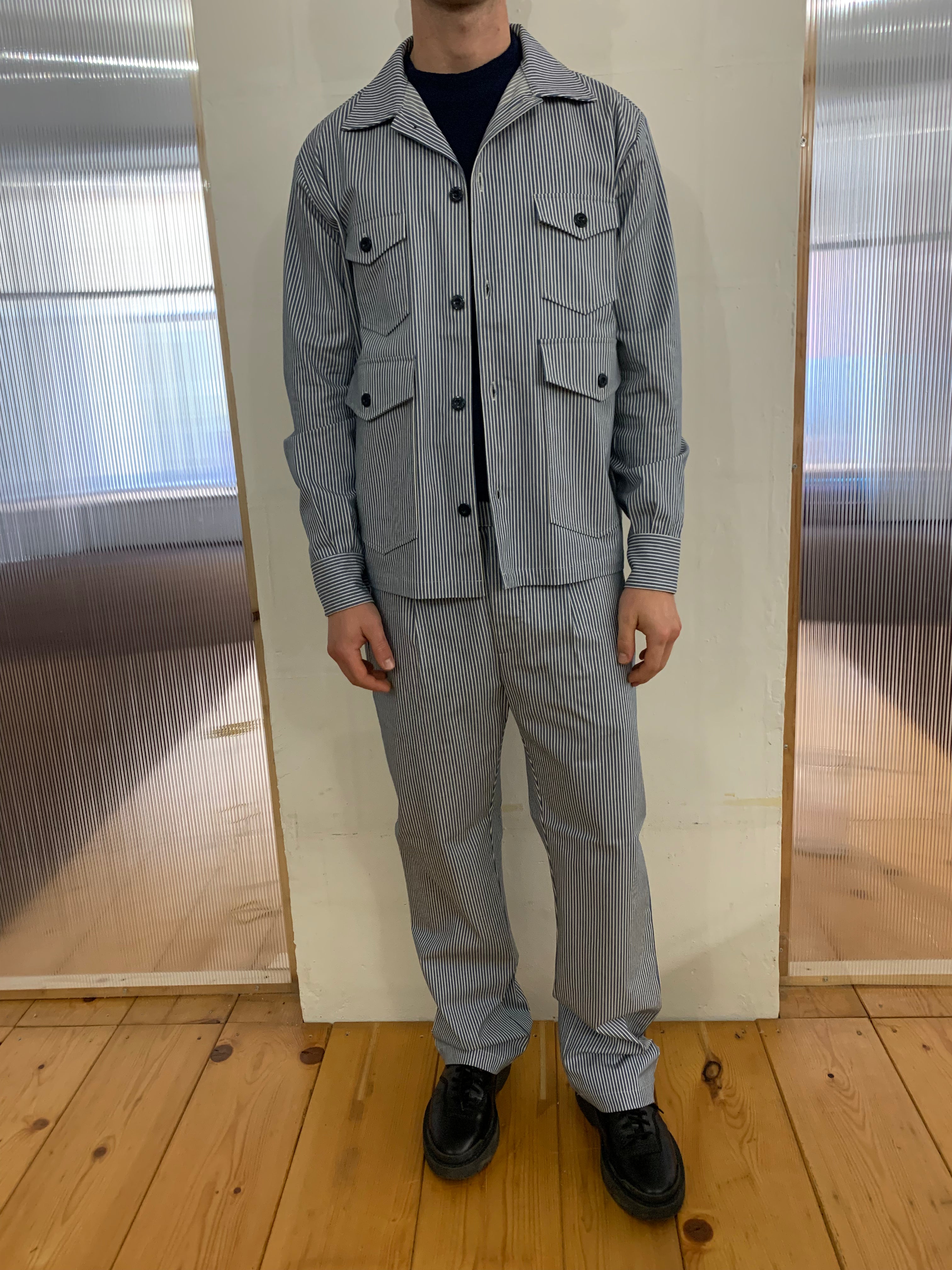 ARCHER – NEW LIMA 4X4 JACKET - Cotton Indaco Stripe Navy