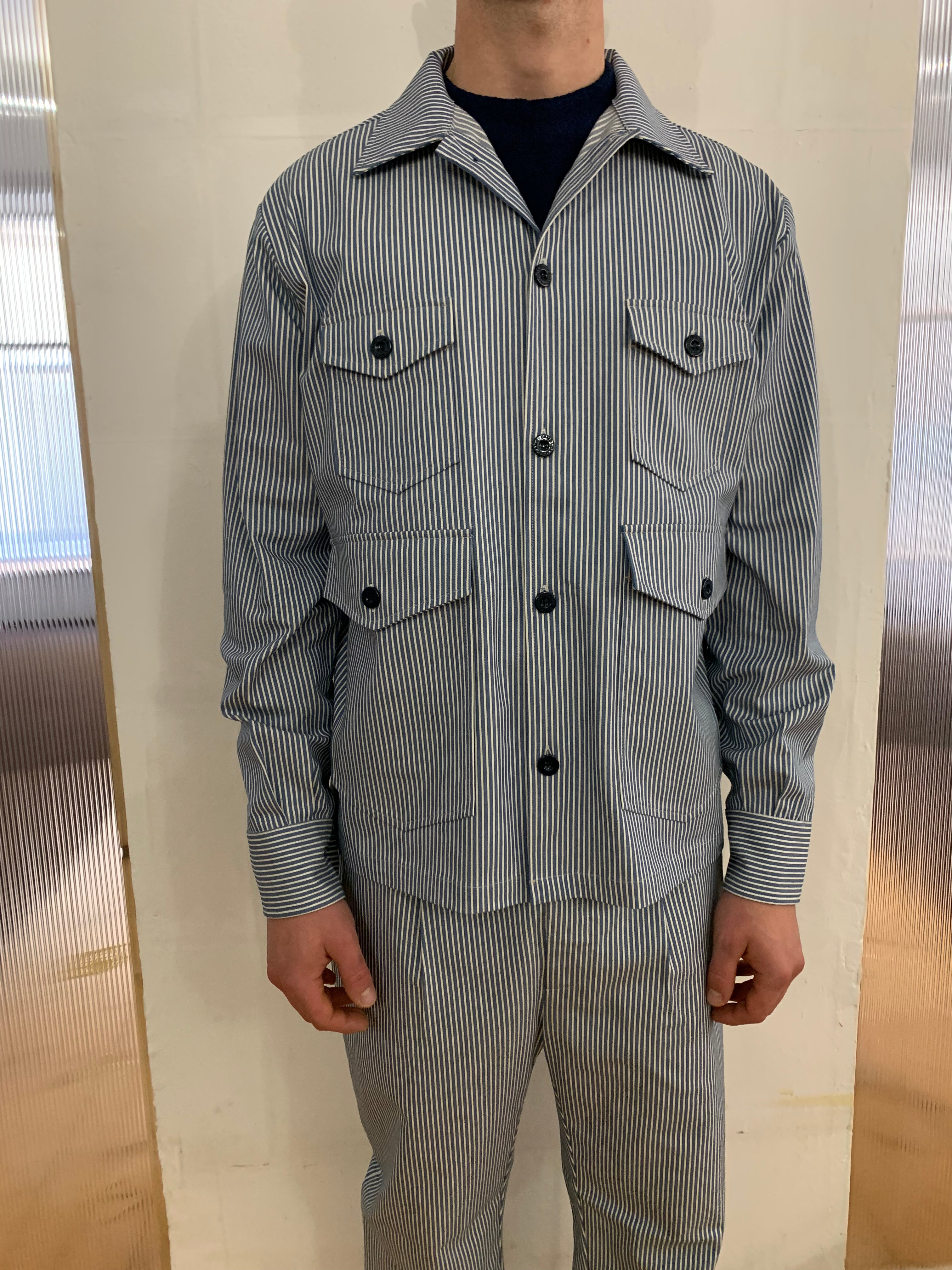 ARCHER – NEW LIMA 4X4 JACKET - Cotton Indaco Stripe Navy