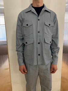ARCHER – NEW LIMA 4X4 JACKET - Cotton Indaco Stripe Navy