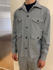 ARCHER – NEW LIMA 4X4 JACKET - Cotton Indaco Stripe Navy