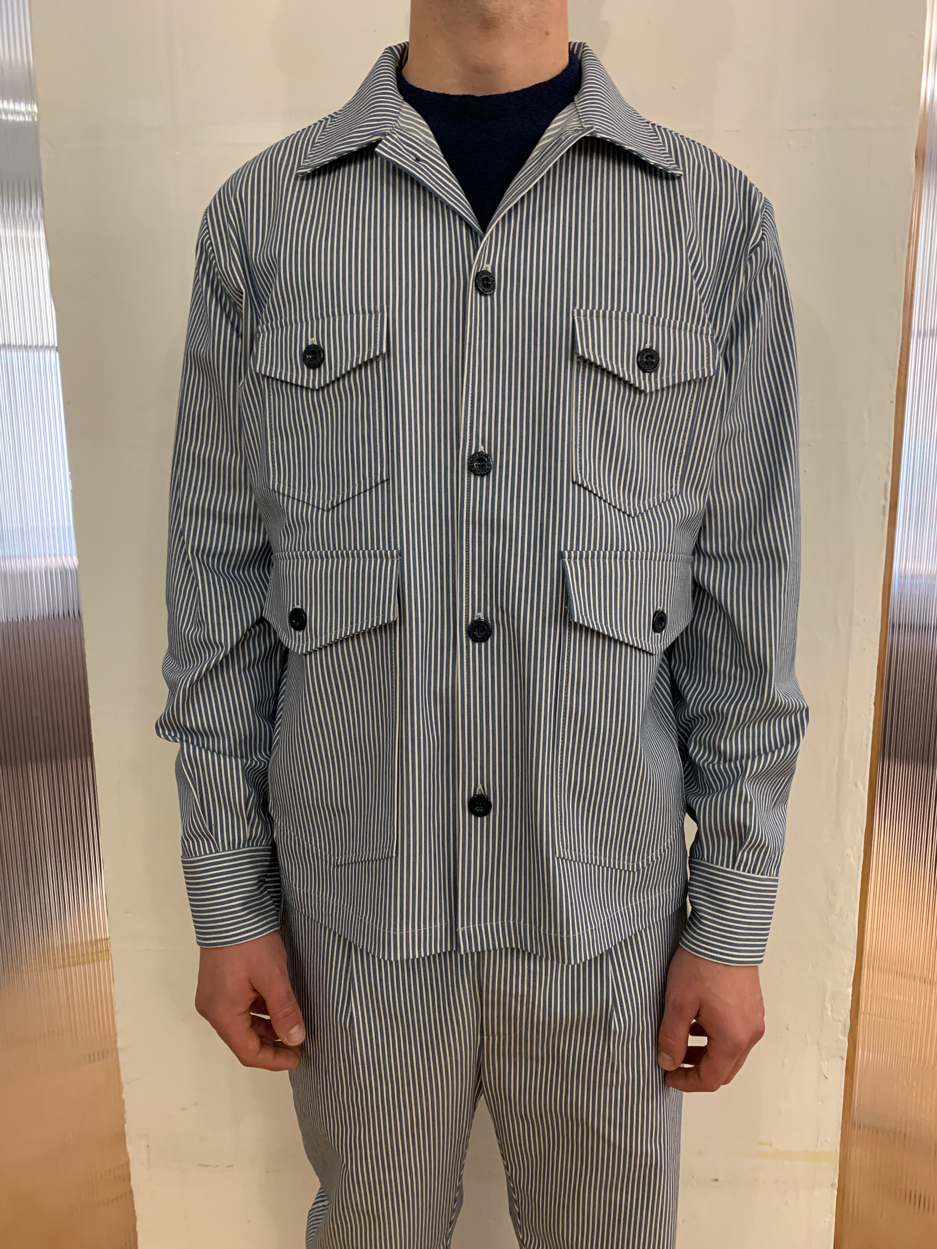 ARCHER – NEW LIMA 4X4 JACKET - Cotton Indaco Stripe Navy