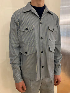 ARCHER – NEW LIMA 4X4 JACKET - Cotton Indaco Stripe Navy