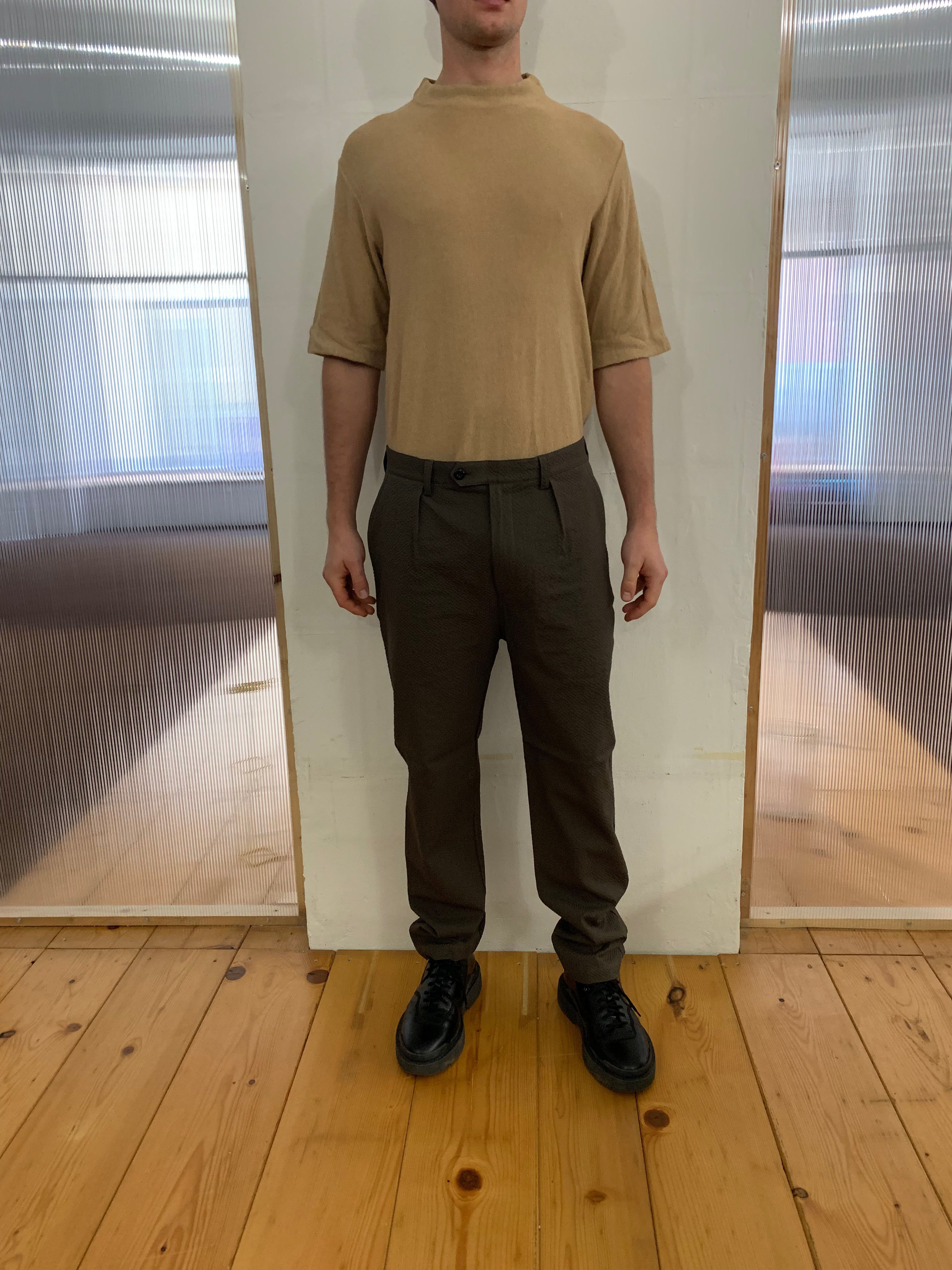 COMANCHE - CLASSIC TROUSERS - Seersucker Brown