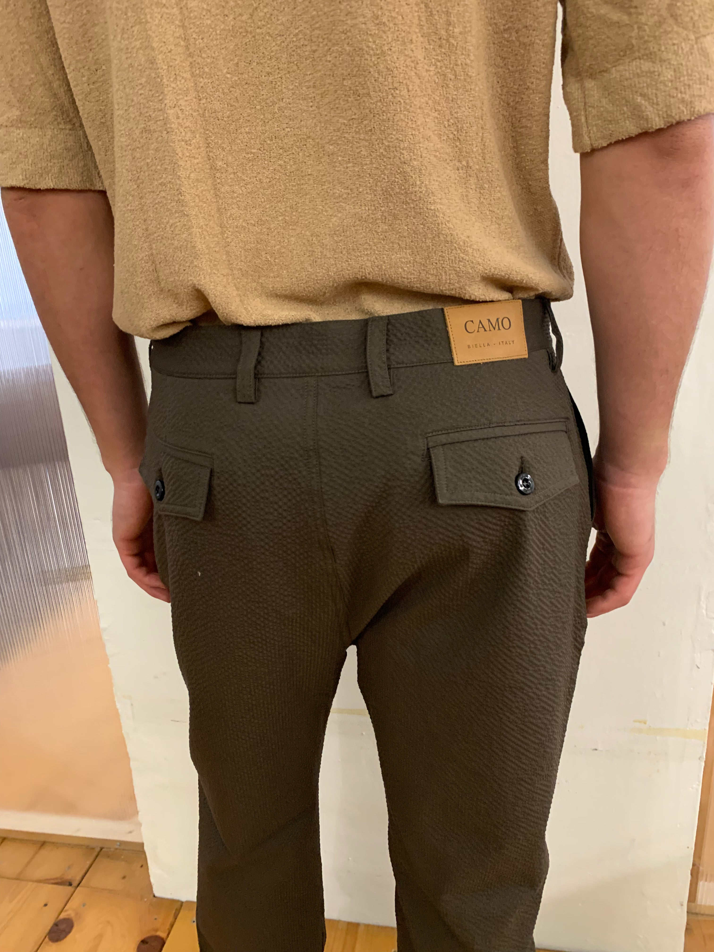 COMANCHE - CLASSIC TROUSERS - Seersucker Brown