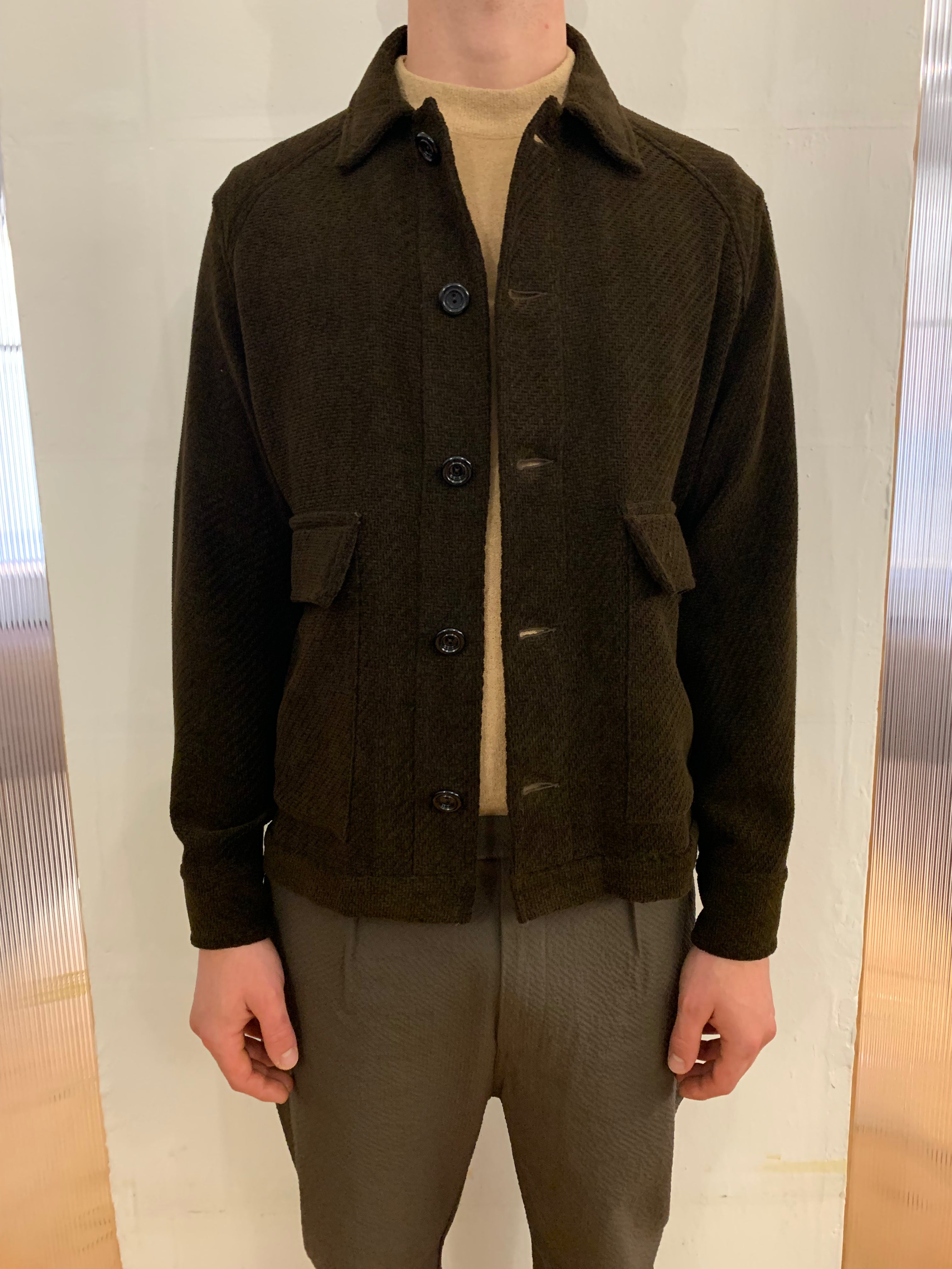 BROTHER OF BALIO - JACKET SHIRT - Wool & Cotton Trama Brown