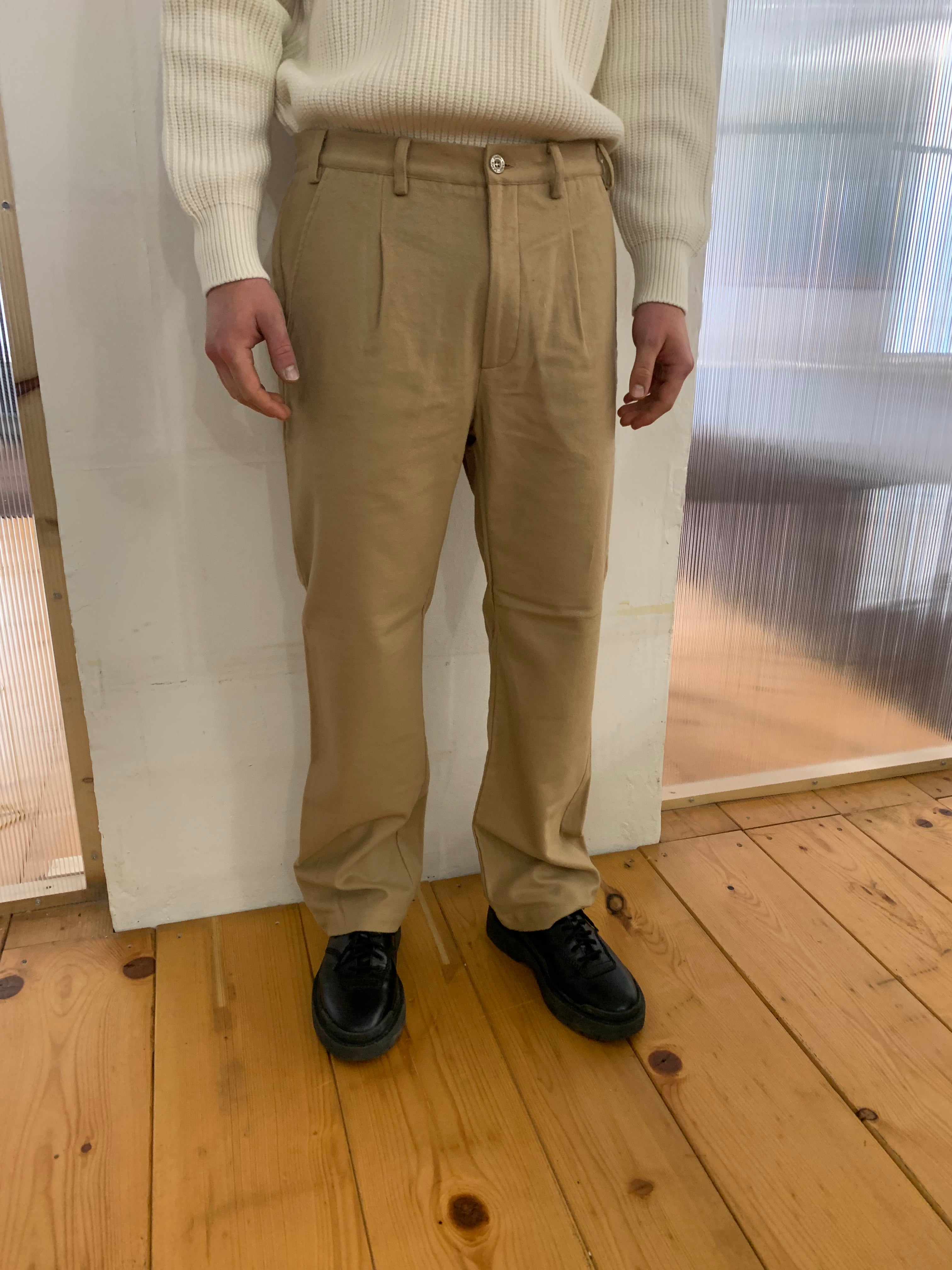SPECTACULAR BID - AIR TROUSERS - Moleskine Cotton Sand