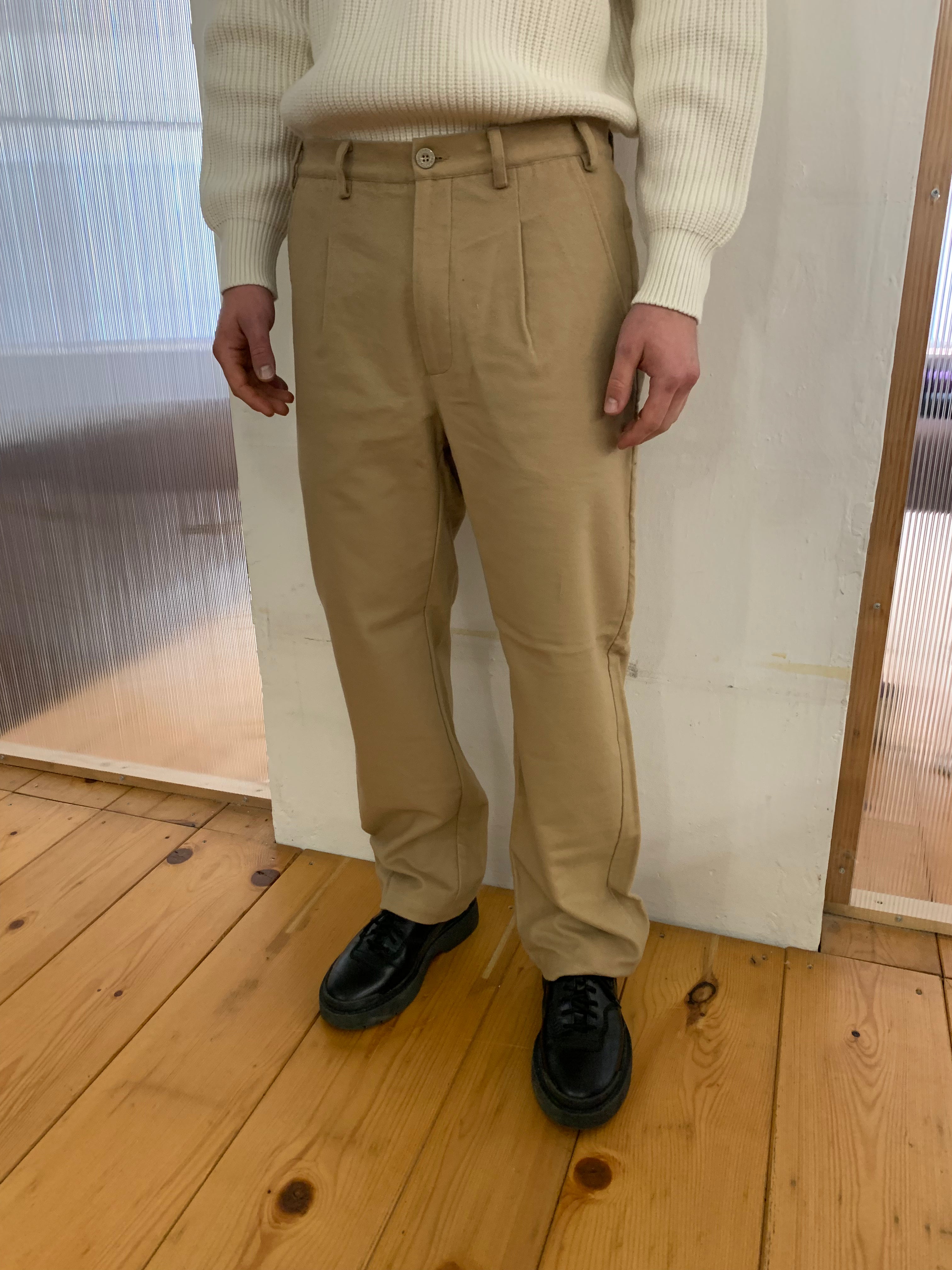 SPECTACULAR BID - AIR TROUSERS - Moleskine Cotton Sand