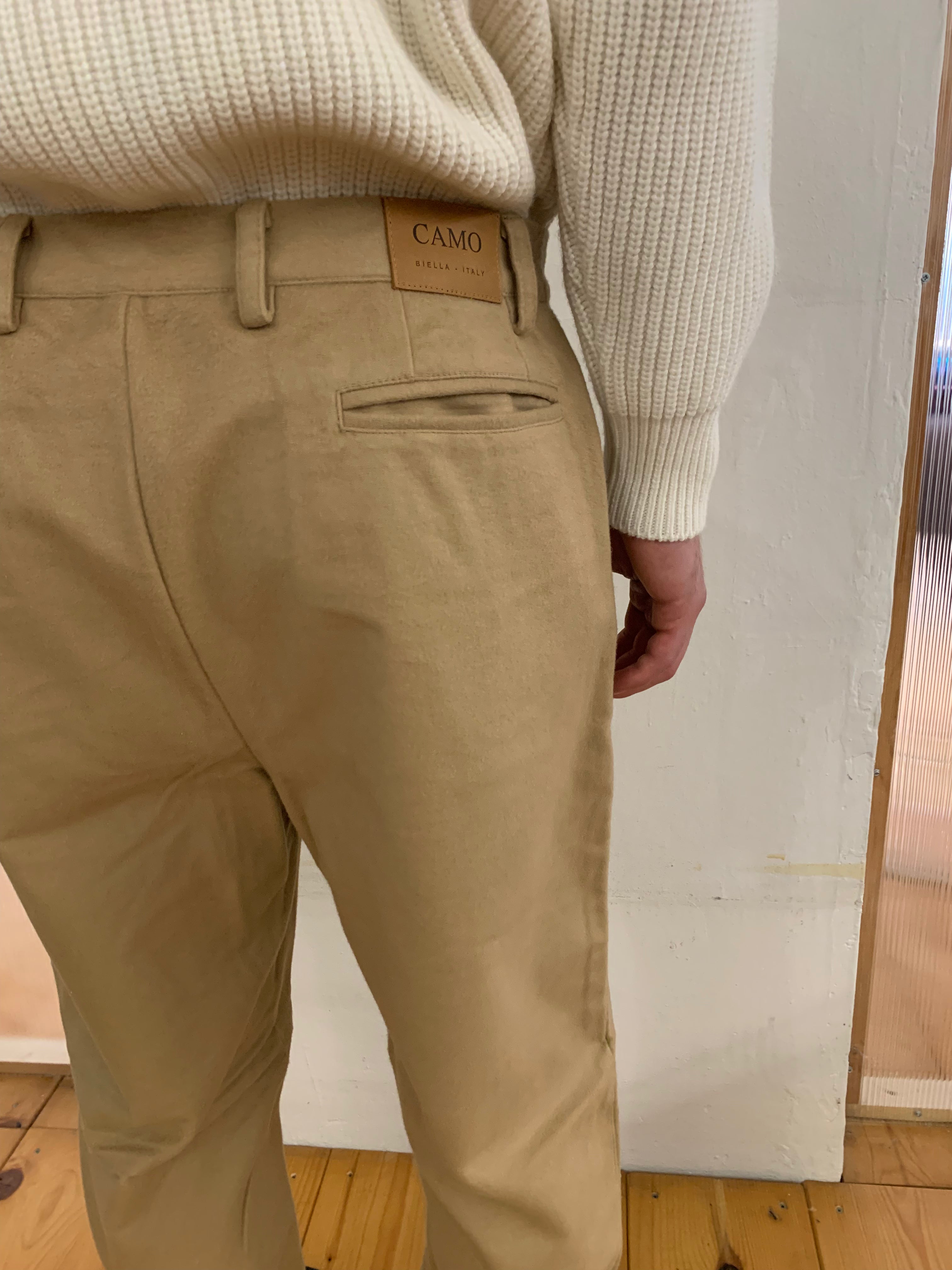 SPECTACULAR BID - AIR TROUSERS - Moleskine Cotton Sand