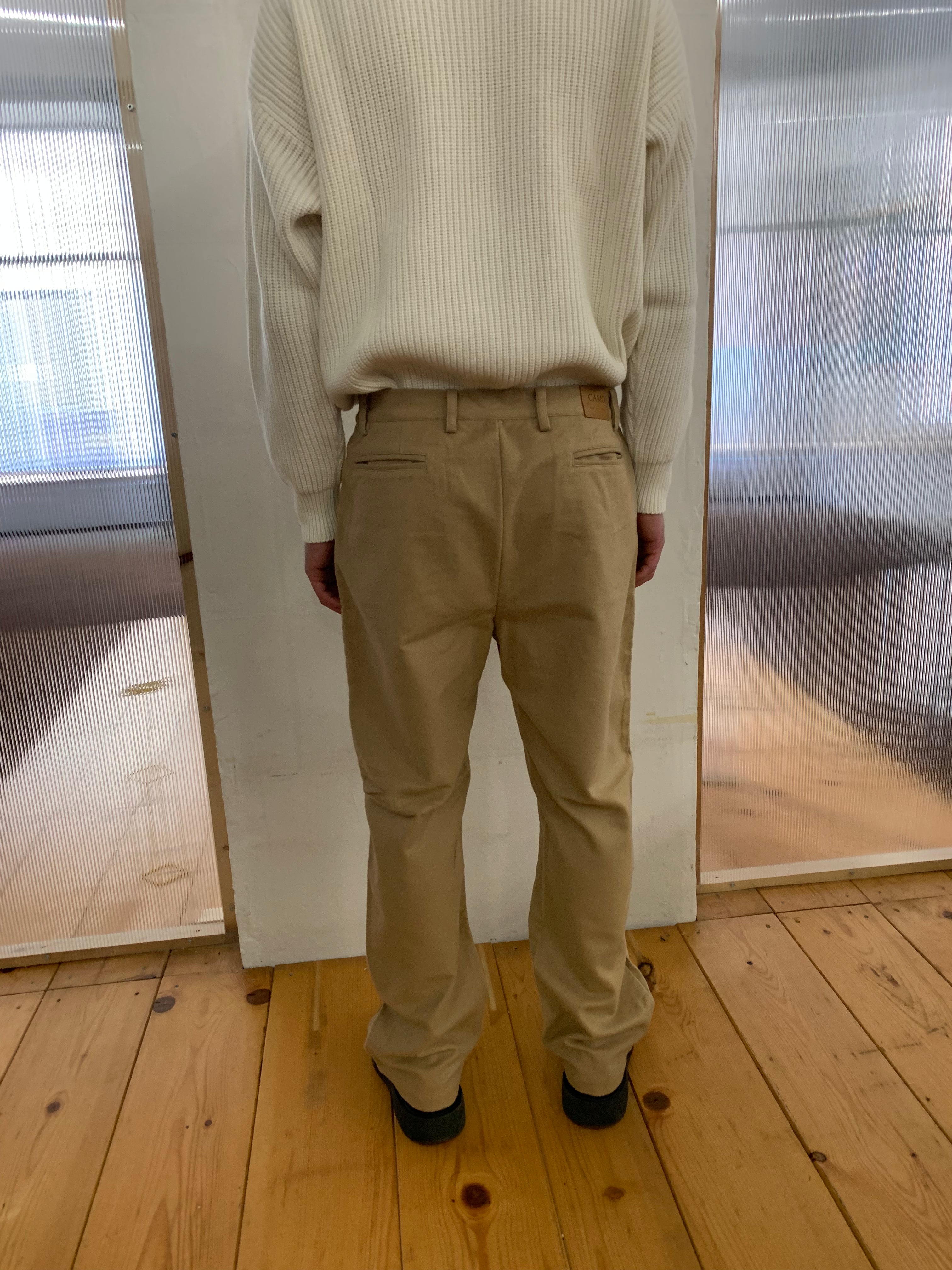 SPECTACULAR BID - AIR TROUSERS - Moleskine Cotton Sand