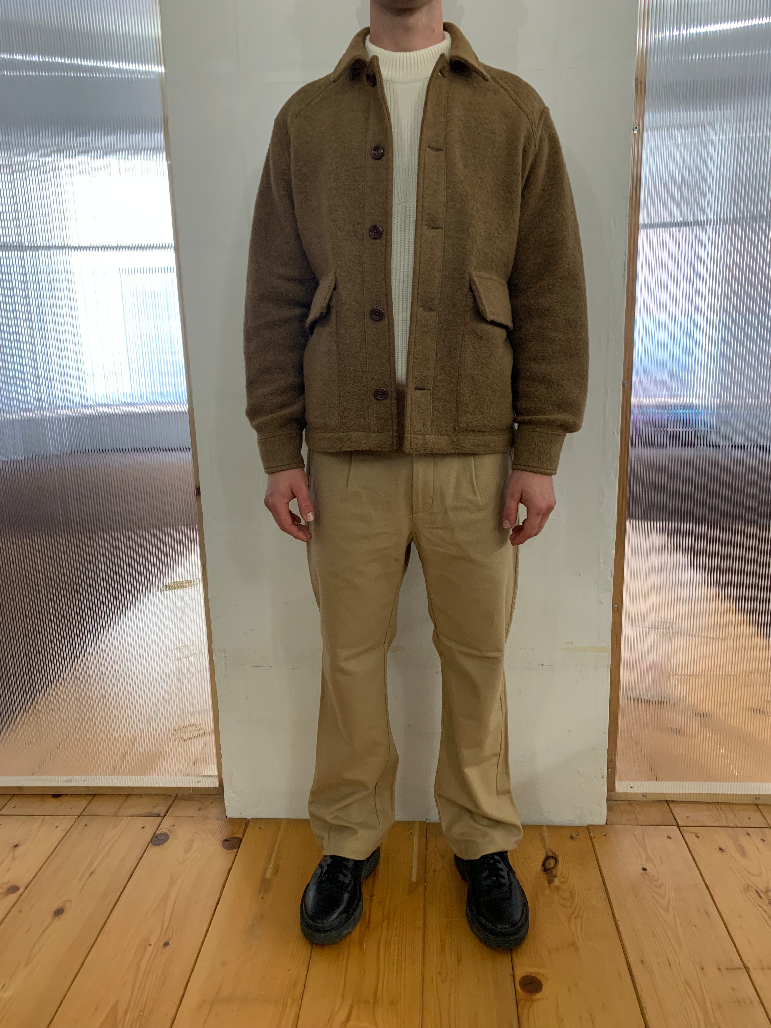 BROTHER OF BALIO - JACKET SHIRT - Boiled H.Wool Camel