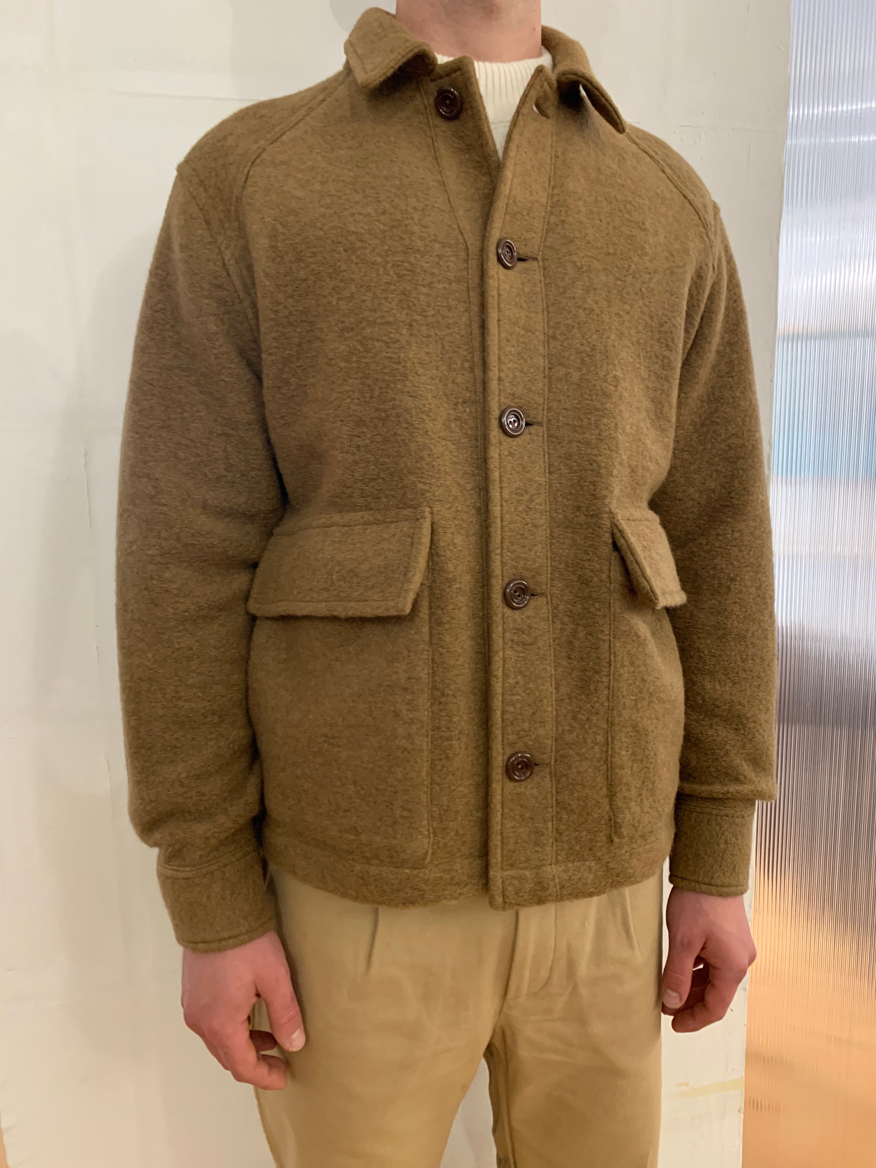 BROTHER OF BALIO - JACKET SHIRT - Boiled H.Wool Camel