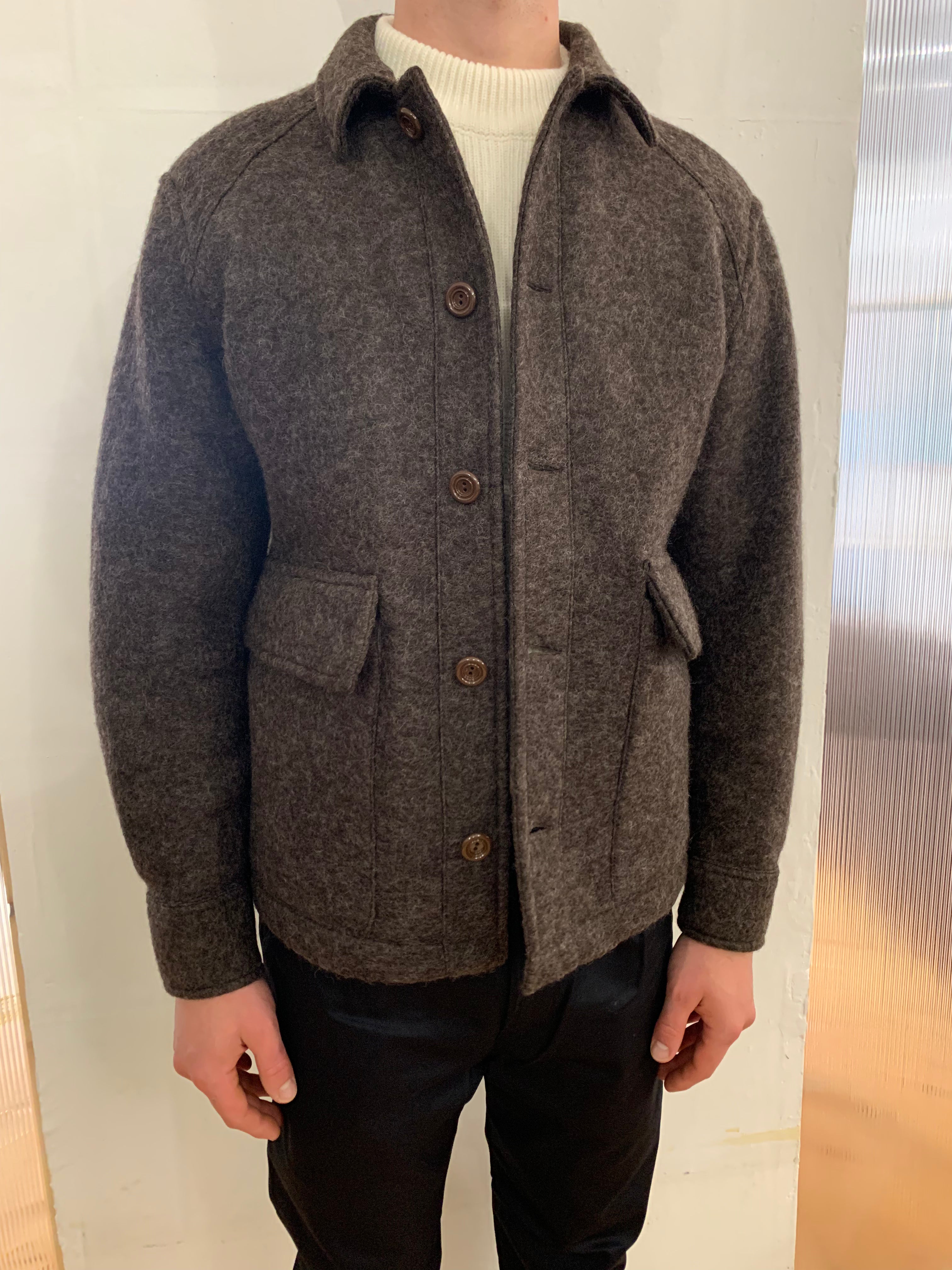 BROTHER OF BALIO - JACKET SHIRT - Boiled H.Wool Brown