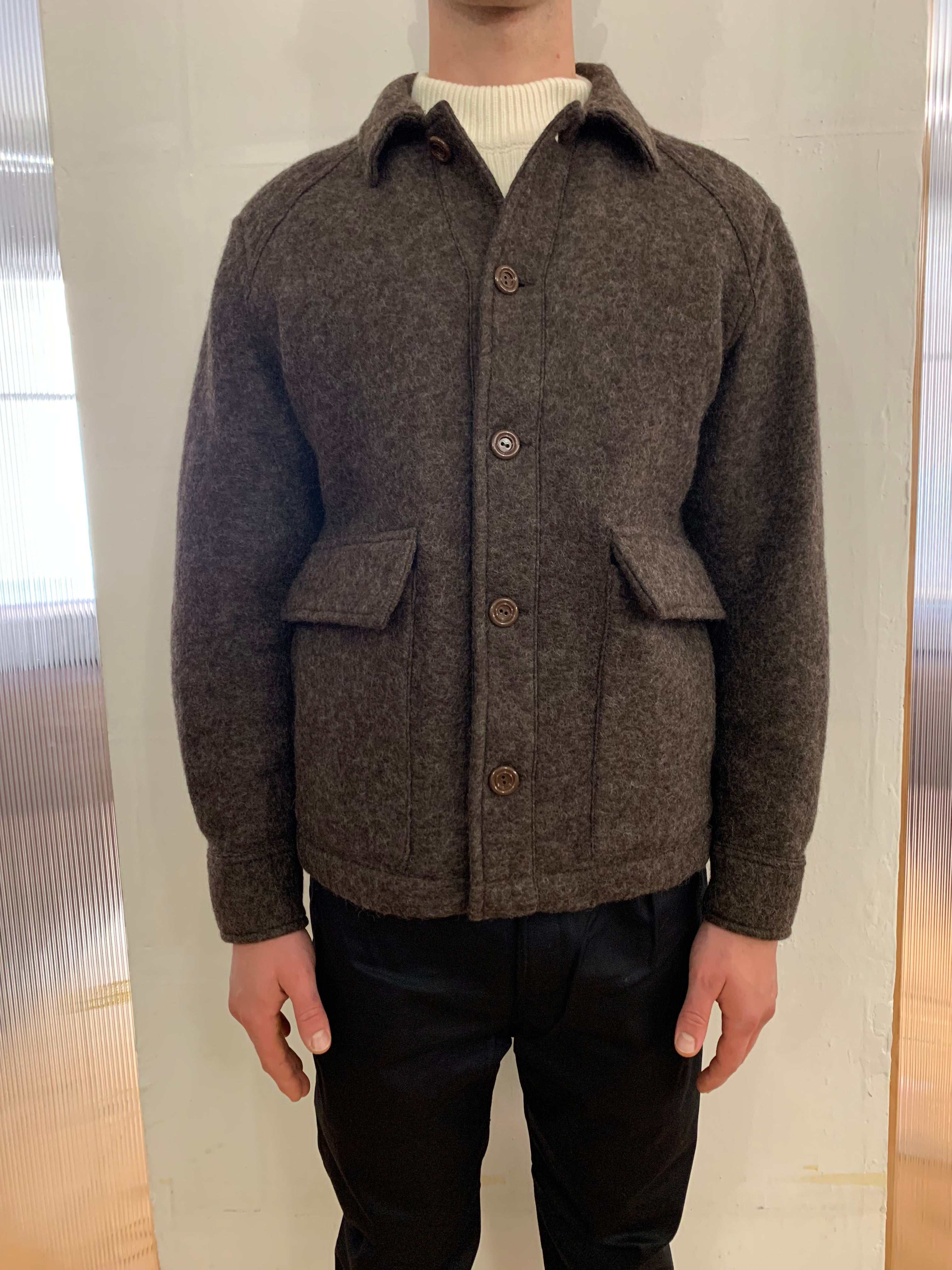 BROTHER OF BALIO - JACKET SHIRT - Boiled H.Wool Brown