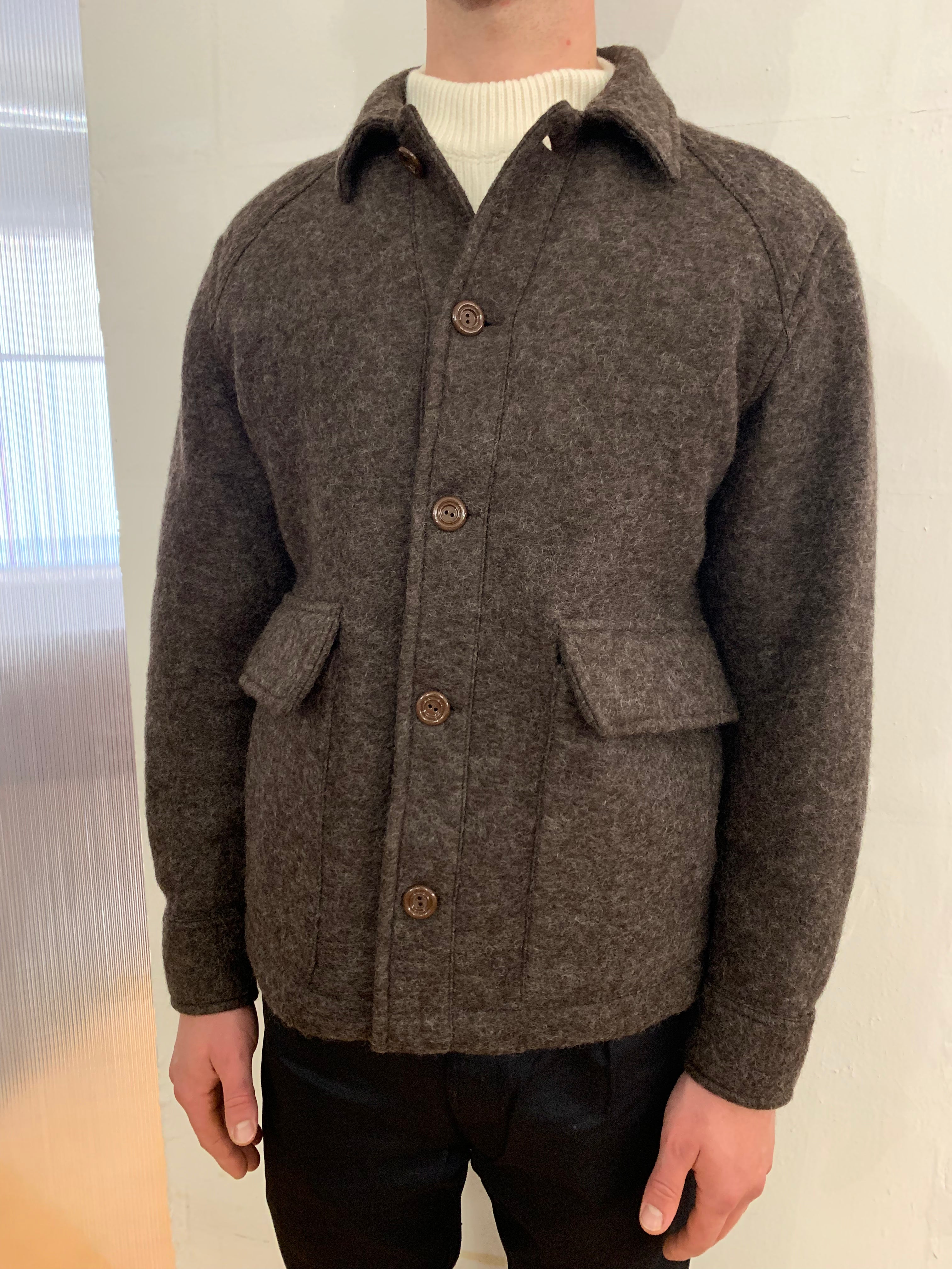 BROTHER OF BALIO - JACKET SHIRT - Boiled H.Wool Brown