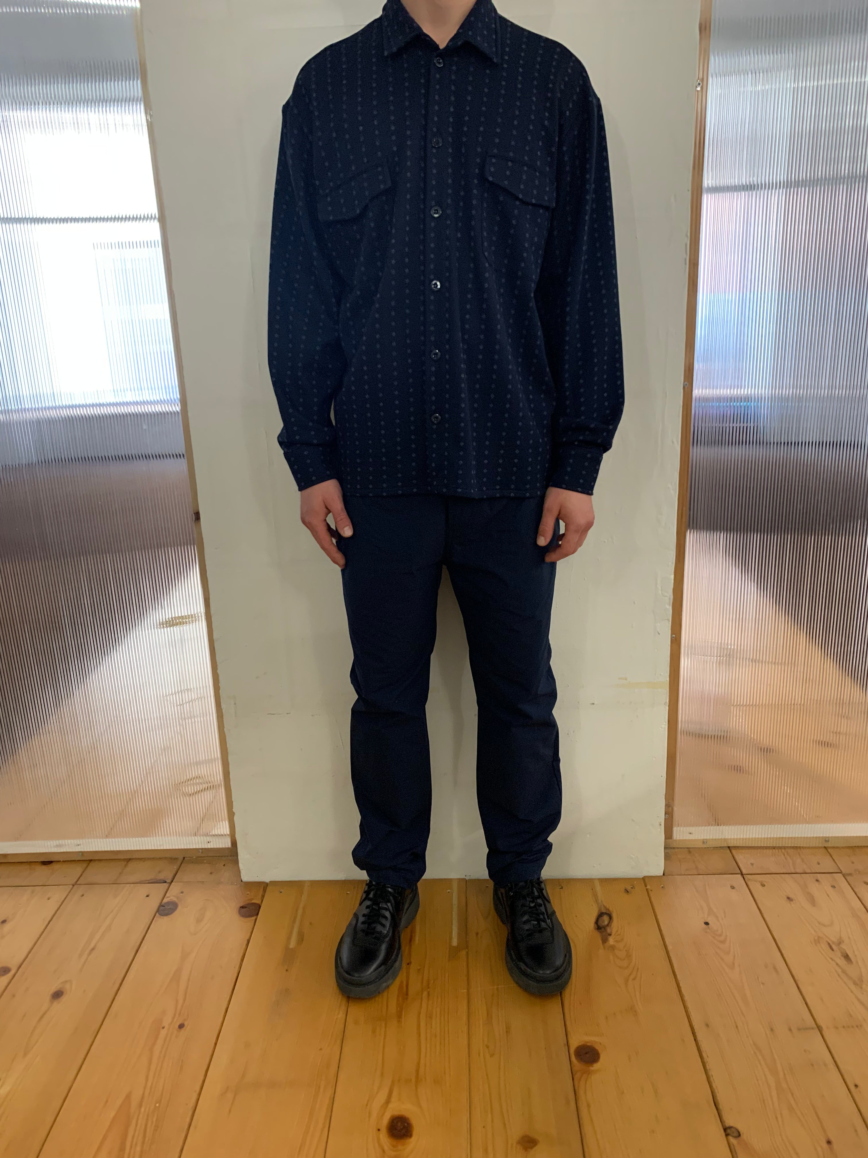 DANGLAR-MEYDAN MAXI SHIRT - Jacquard Cotton Navy