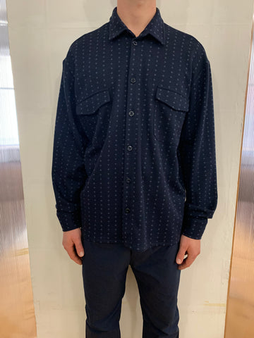 DANGLAR-MEYDAN MAXI SHIRT - Jacquard Cotton Navy