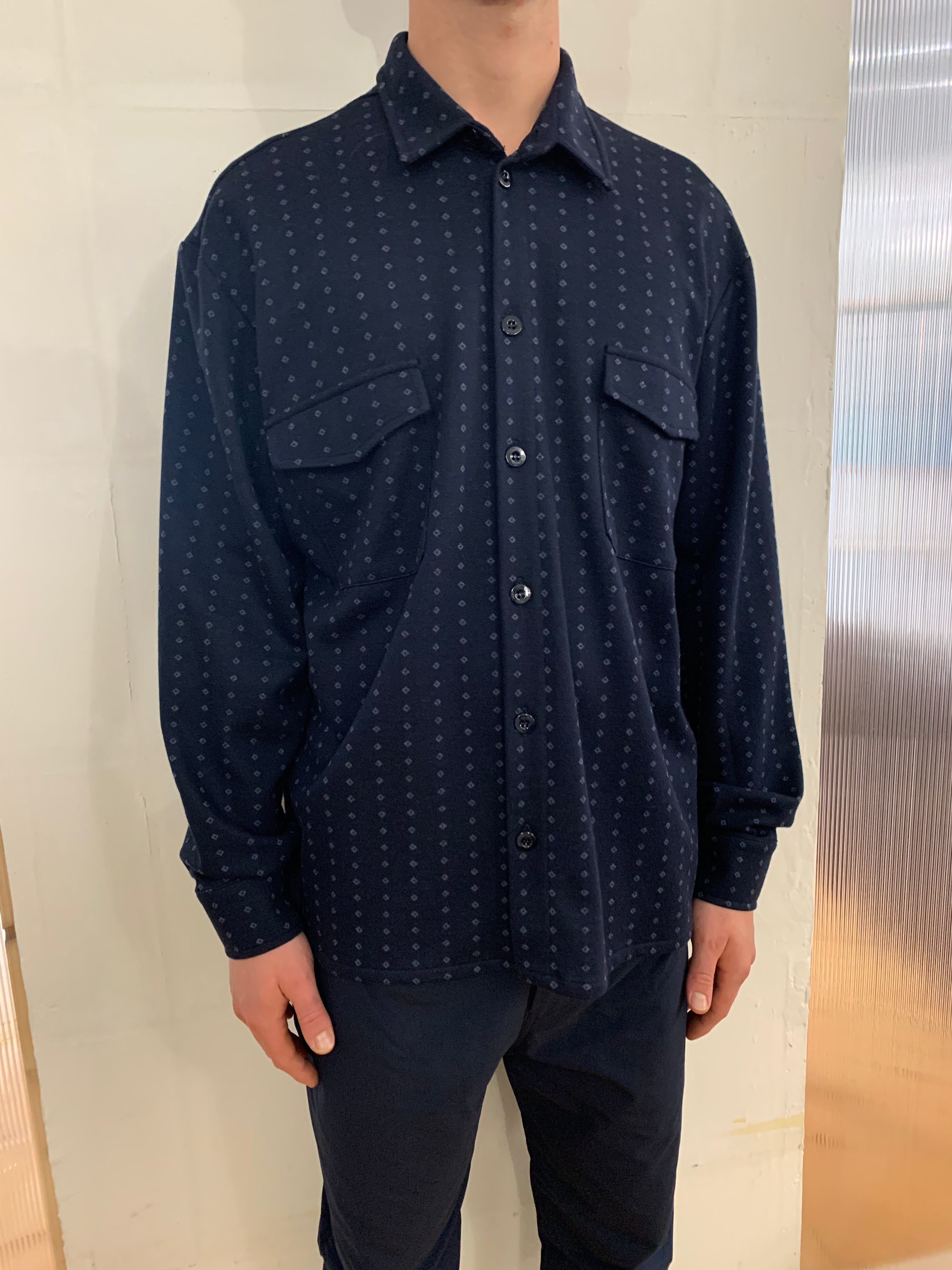 DANGLAR-MEYDAN MAXI SHIRT - Jacquard Cotton Navy