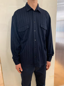 DANGLAR-MEYDAN MAXI SHIRT - Jacquard Cotton Navy