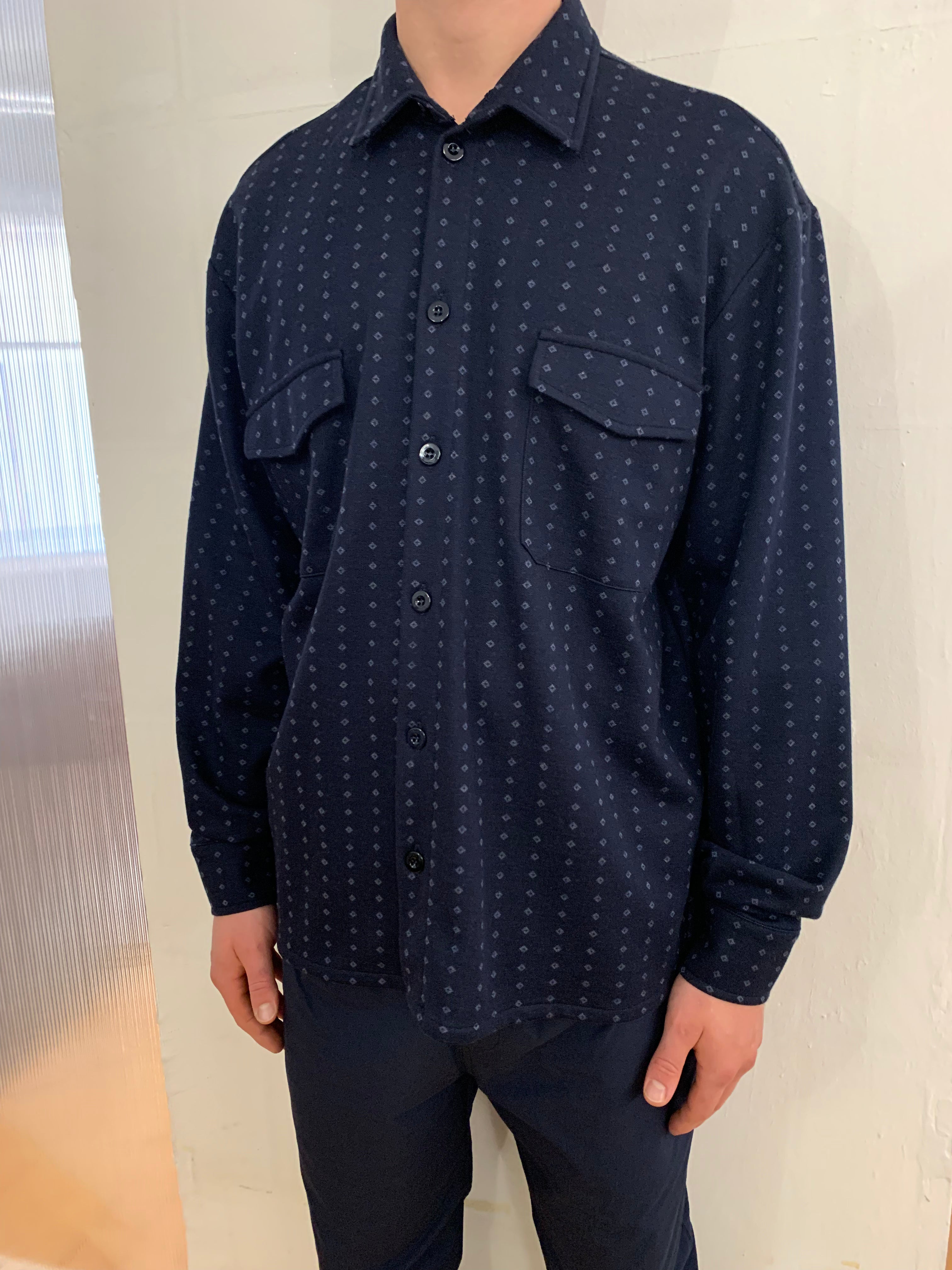 DANGLAR-MEYDAN MAXI SHIRT - Jacquard Cotton Navy