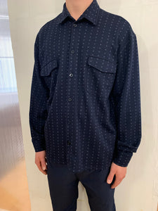 DANGLAR-MEYDAN MAXI SHIRT - Jacquard Cotton Navy
