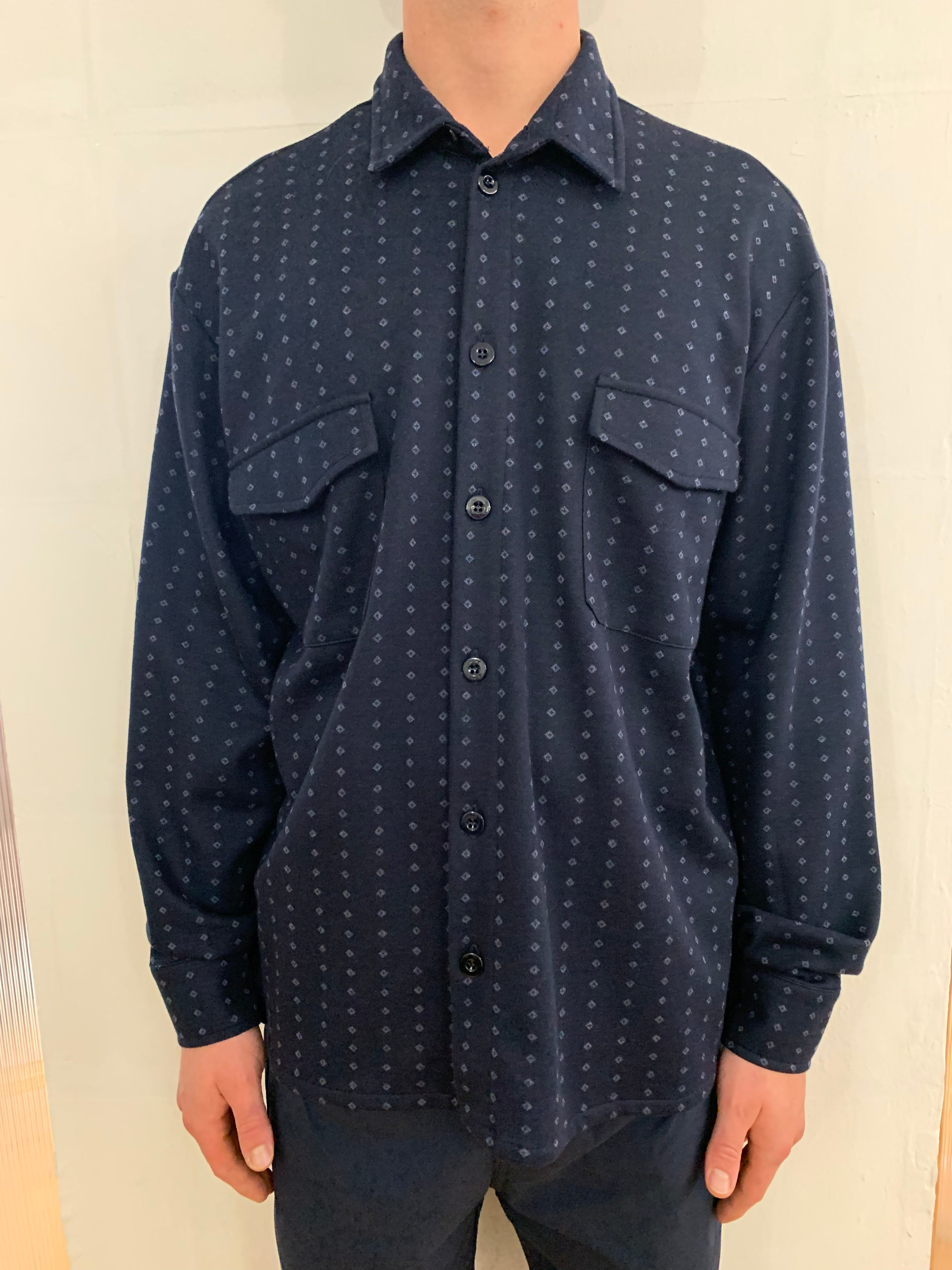 DANGLAR-MEYDAN MAXI SHIRT - Jacquard Cotton Navy
