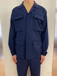 MARENGO - DESERT JACKET - Super Soft Merino Wool Navy-Blu