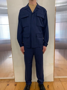 MARENGO - DESERT JACKET - Super Soft Merino Wool Navy-Blu