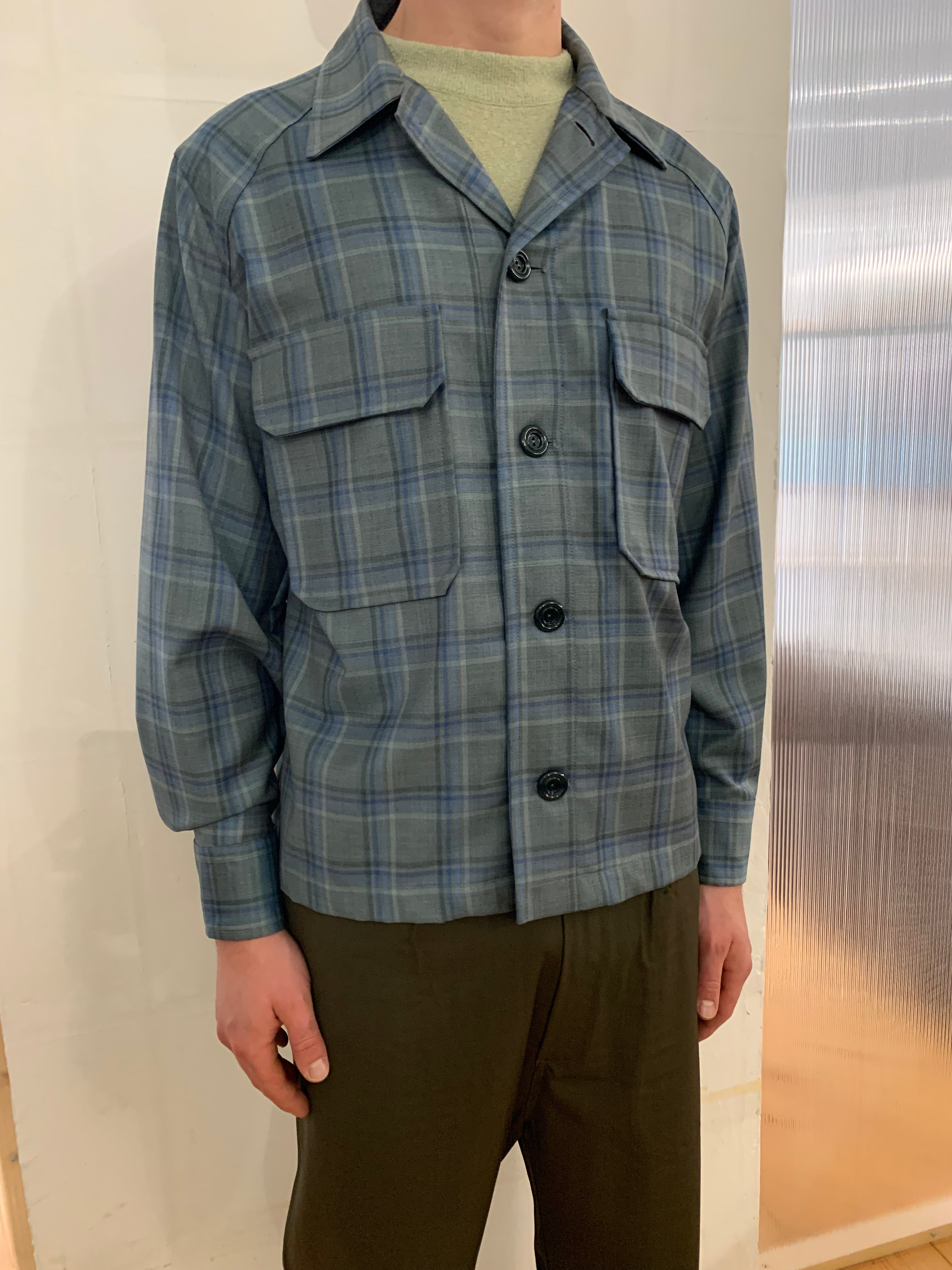 BALIO - JACKET SHIRT - Special Soft Wool Check Light Green