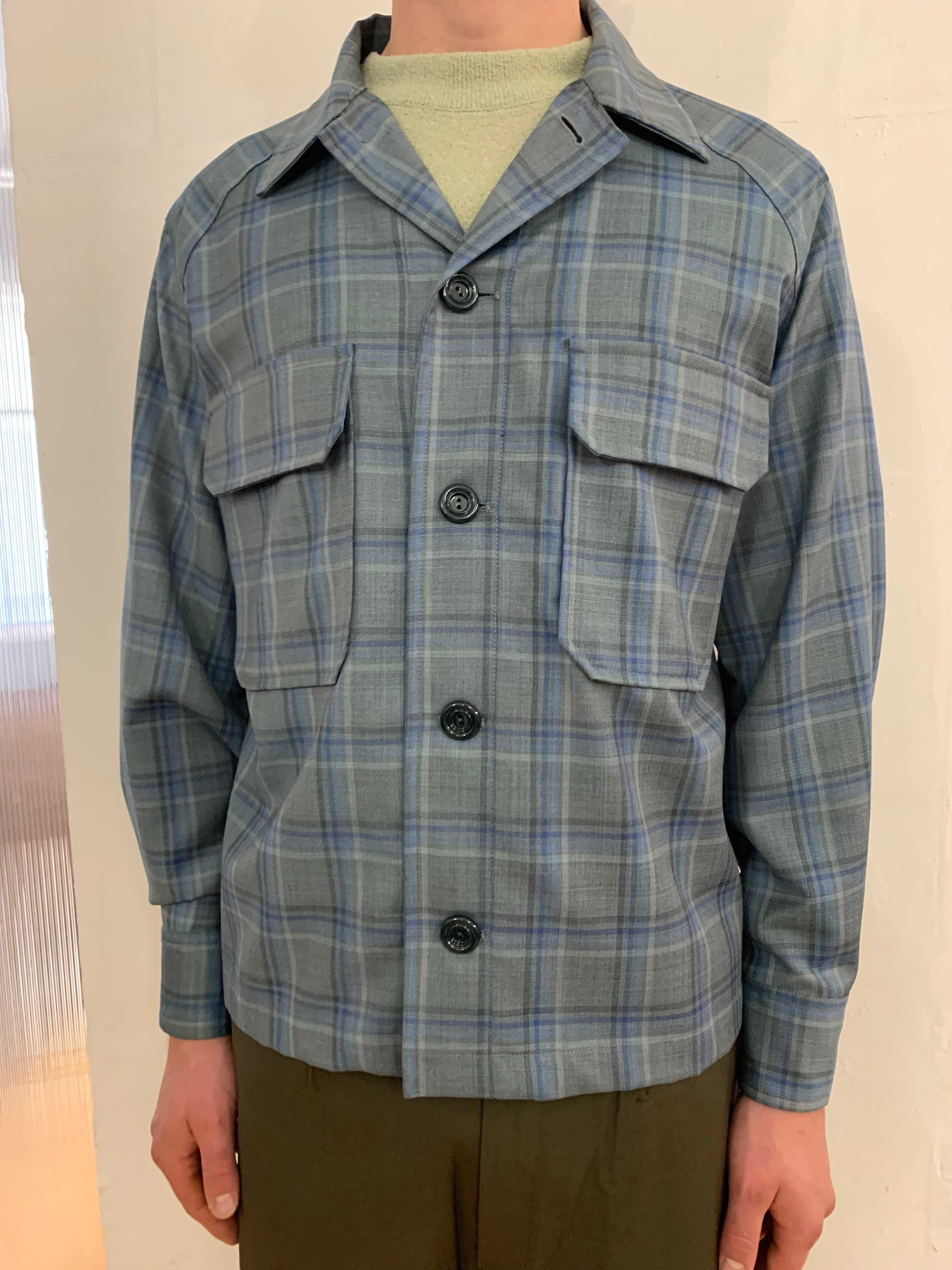 BALIO - JACKET SHIRT - Special Soft Wool Check Light Green