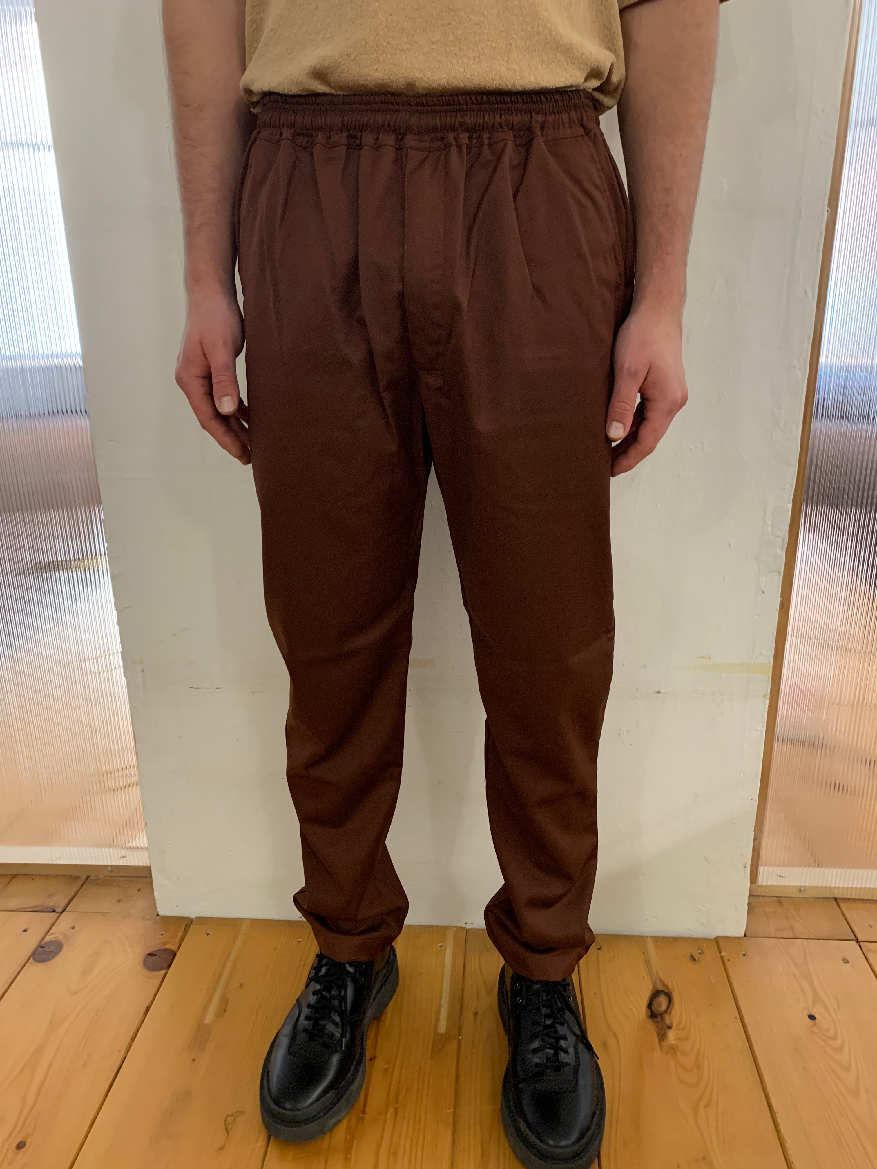 COMANCHE -ECLIPSE - ELASTIC TROUSERS - Soft Wool Bordeaux