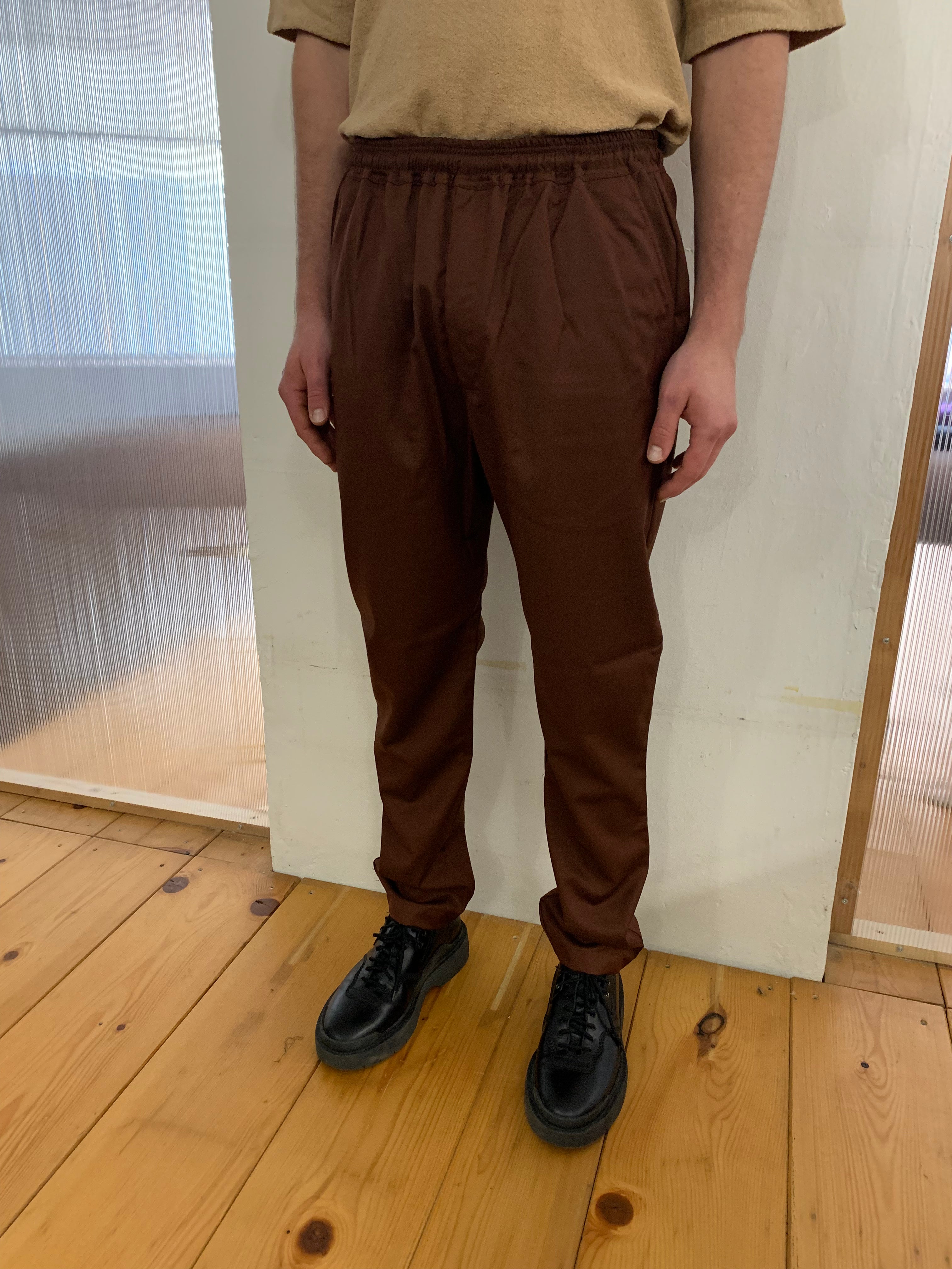 COMANCHE -ECLIPSE - ELASTIC TROUSERS - Soft Wool Bordeaux