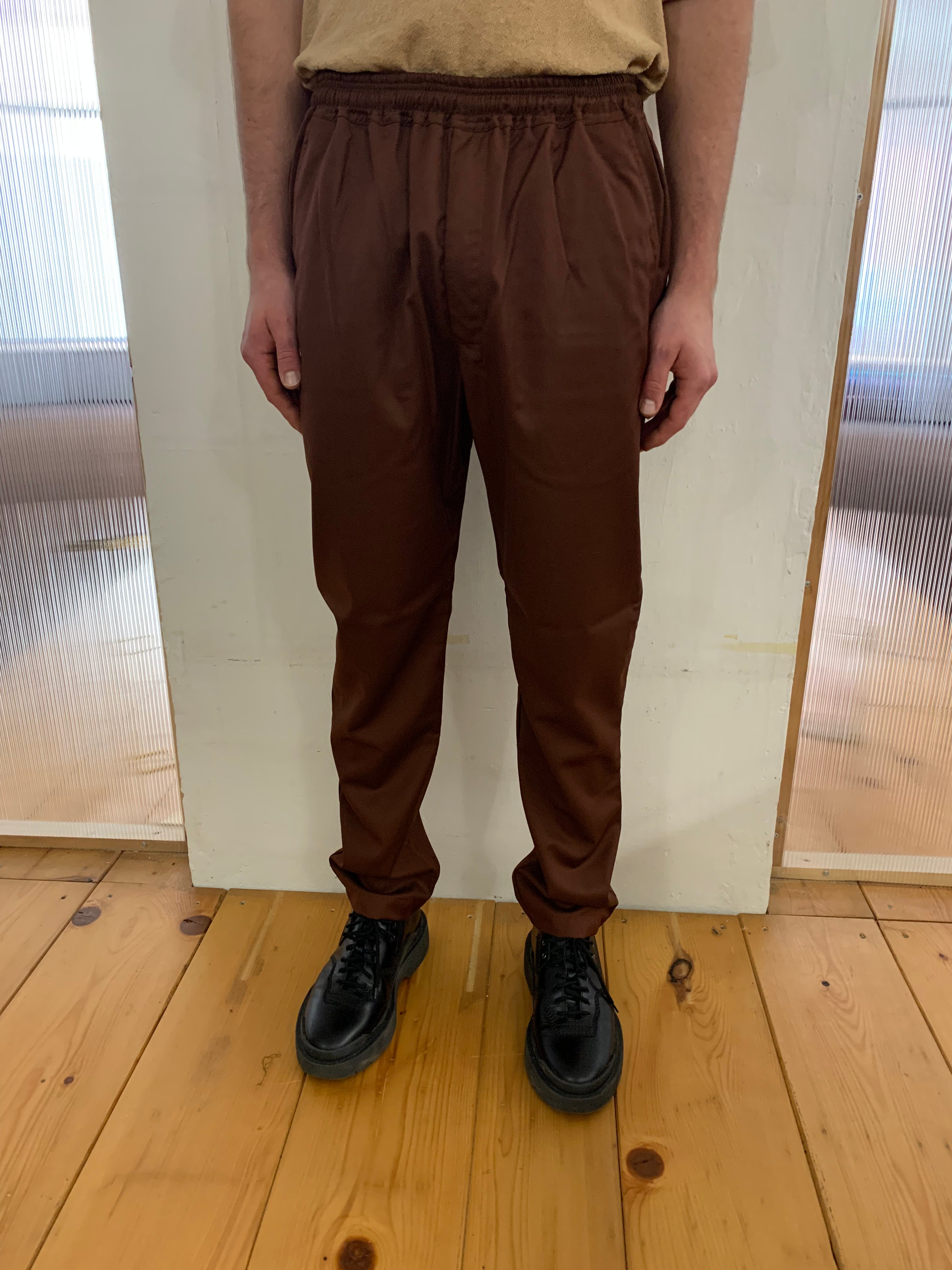 COMANCHE -ECLIPSE - ELASTIC TROUSERS - Soft Wool Bordeaux