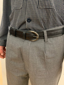 DINAMITE - LEATHER BELT- 100% ITALIAN LEATHER BLACK