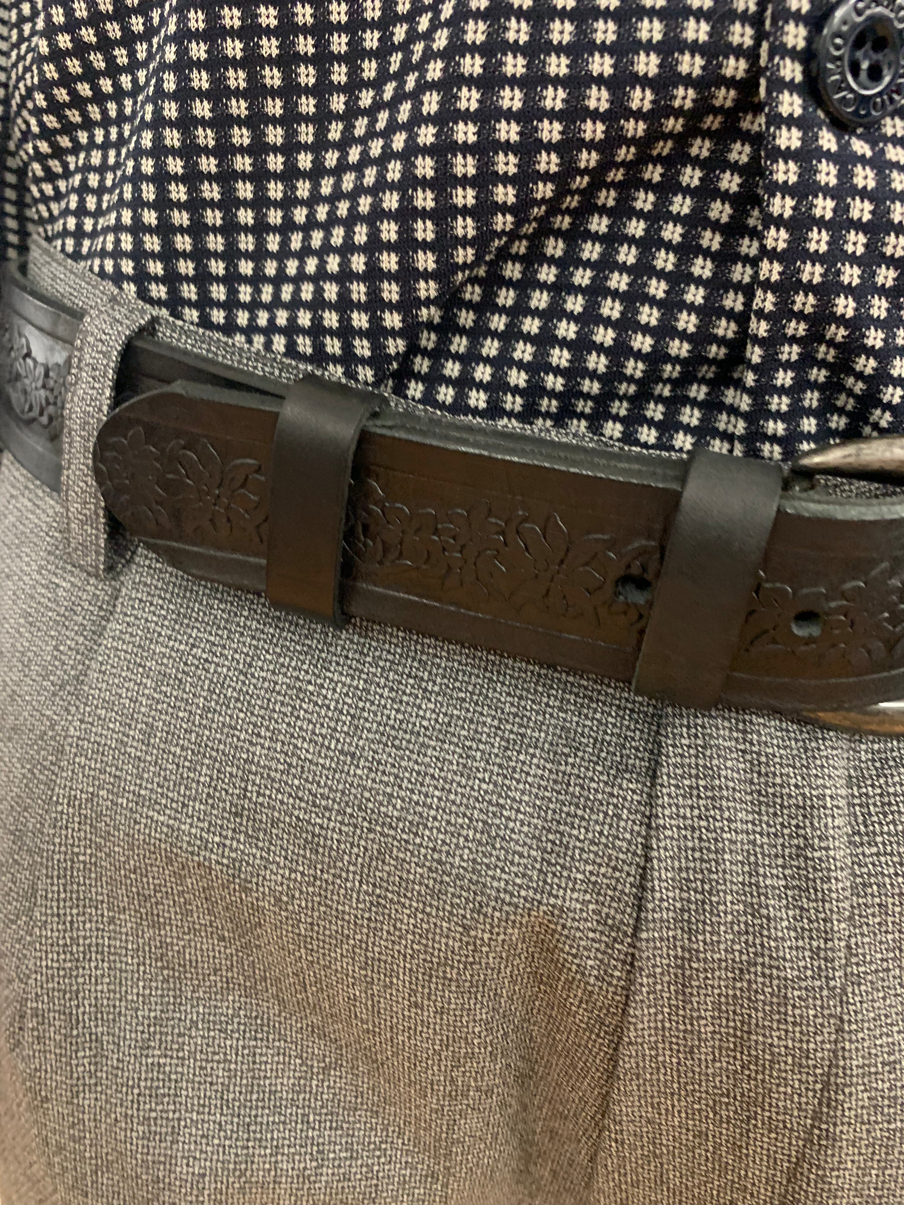 DINAMITE - LEATHER BELT- 100% ITALIAN LEATHER BLACK