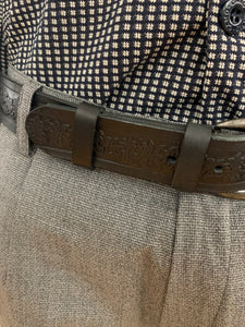 DINAMITE - LEATHER BELT- 100% ITALIAN LEATHER BLACK