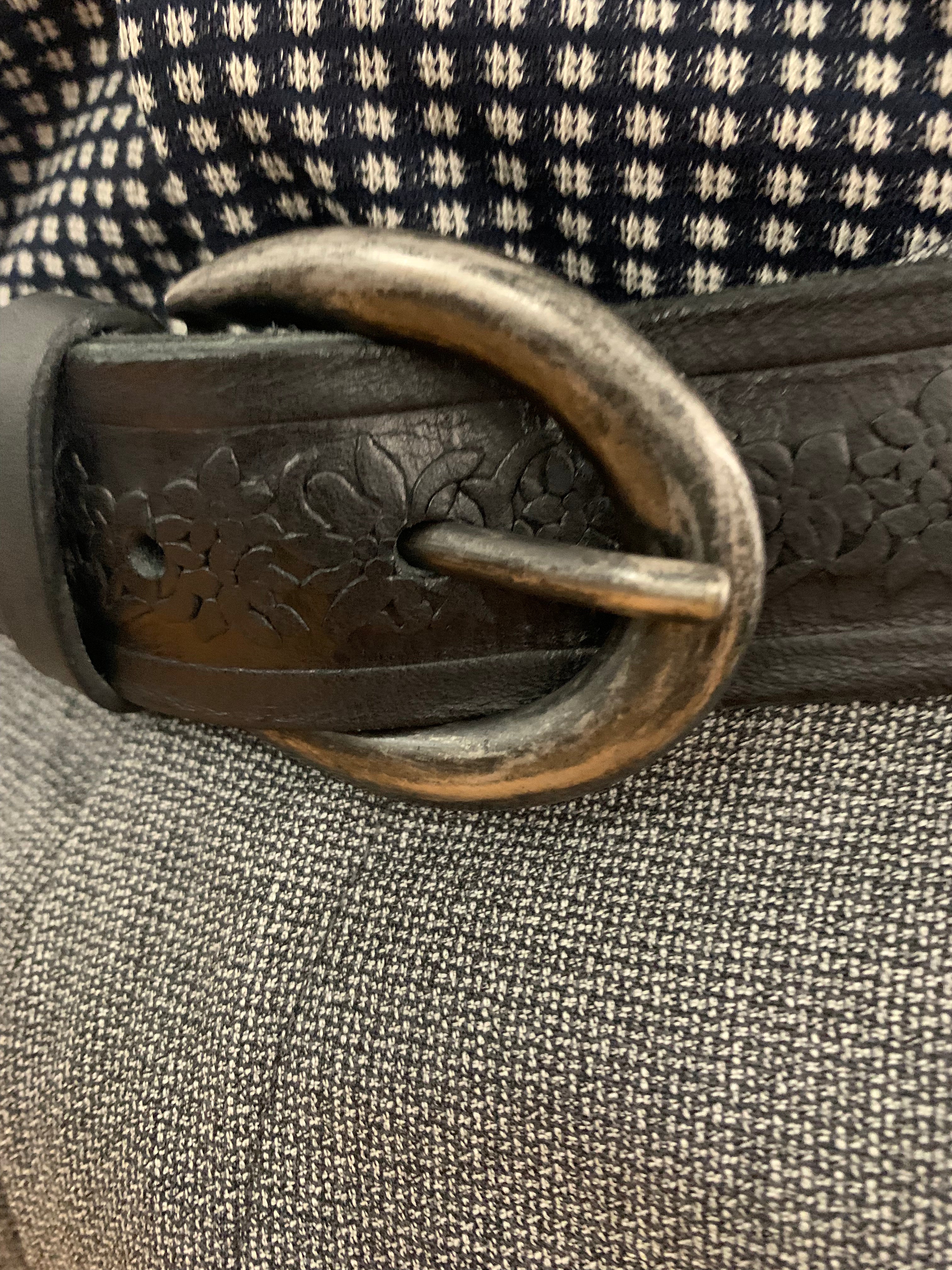 DINAMITE - LEATHER BELT- 100% ITALIAN LEATHER BLACK