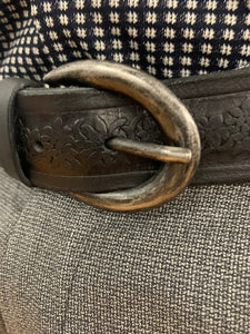 DINAMITE - LEATHER BELT- 100% ITALIAN LEATHER BLACK