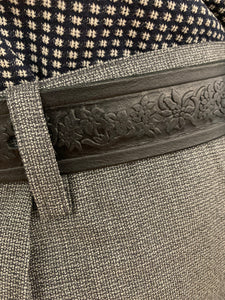 DINAMITE - LEATHER BELT- 100% ITALIAN LEATHER BLACK