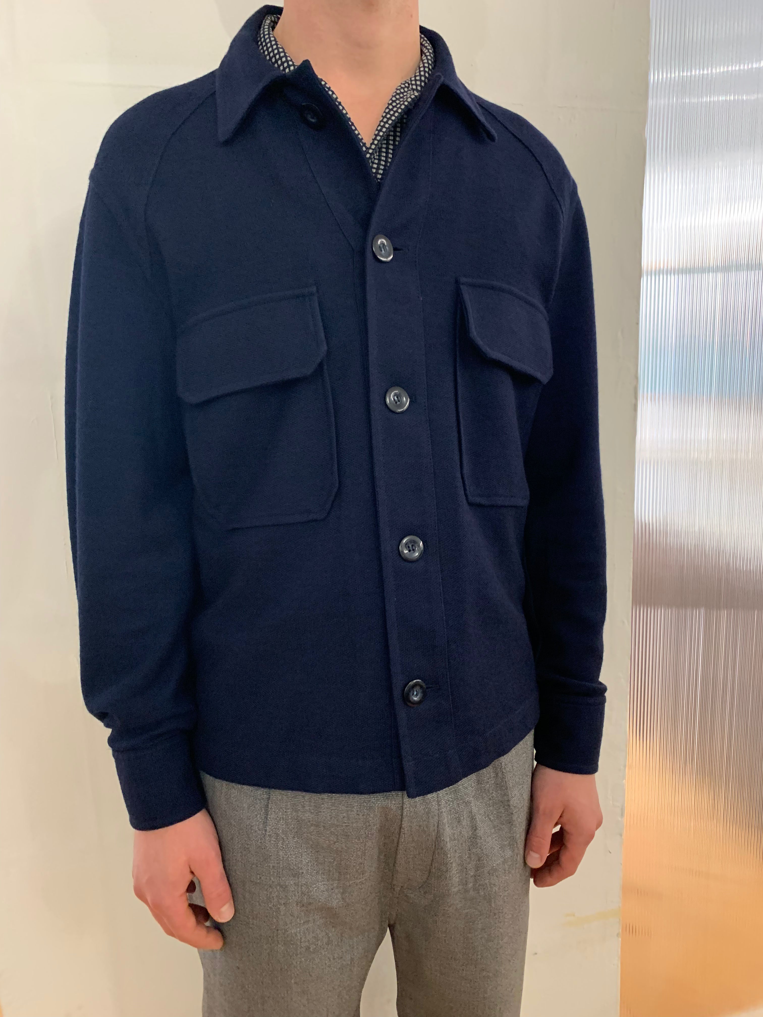 BALIO - JACKET SHIRT - Special Jersey Cotton Navy