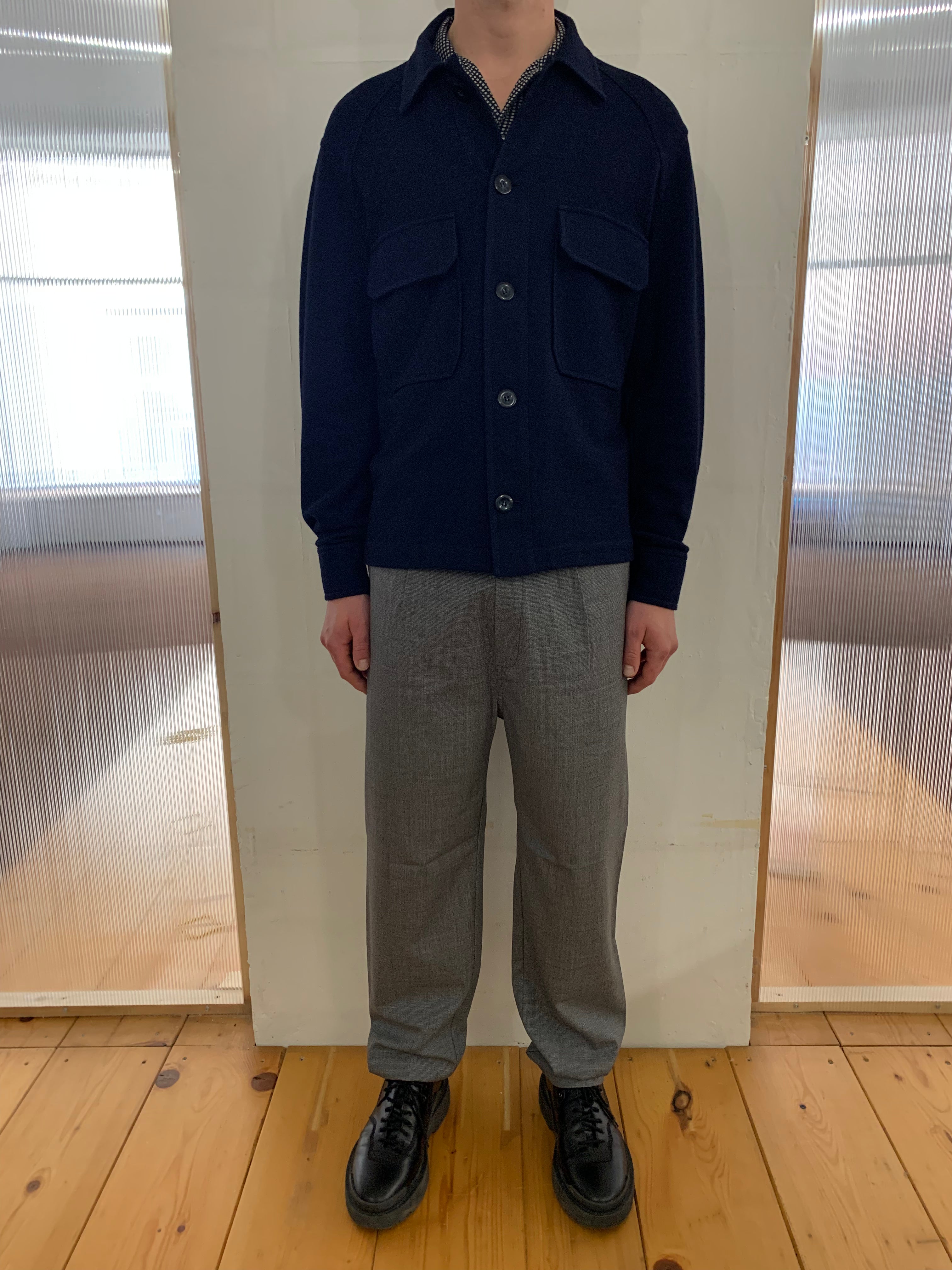 BALIO - JACKET SHIRT - Special Jersey Cotton Navy
