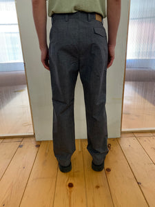 SPECTACULAR BID - AIR TROUSERS - Wool & Linen Check Grey/Blue/Light Grey